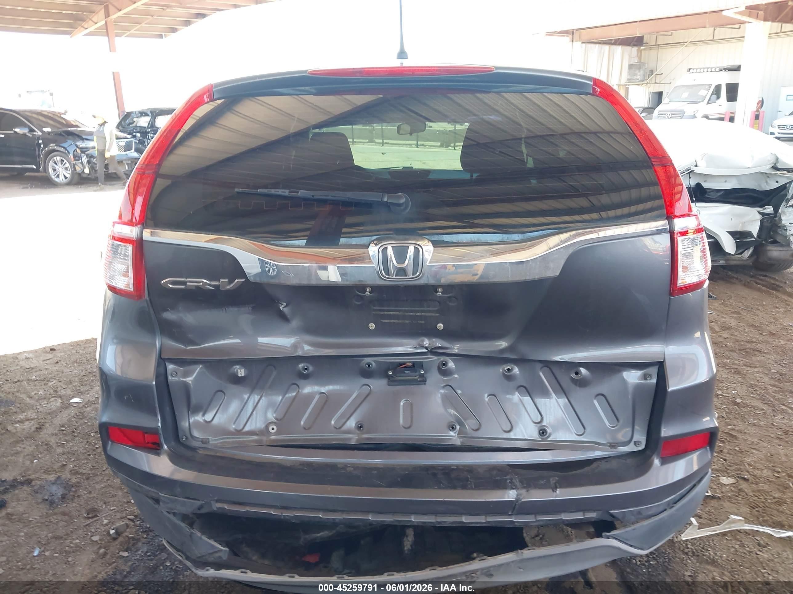 2015 Honda Cr-v Lx Gray vin: 3CZRM3H33FG708995
