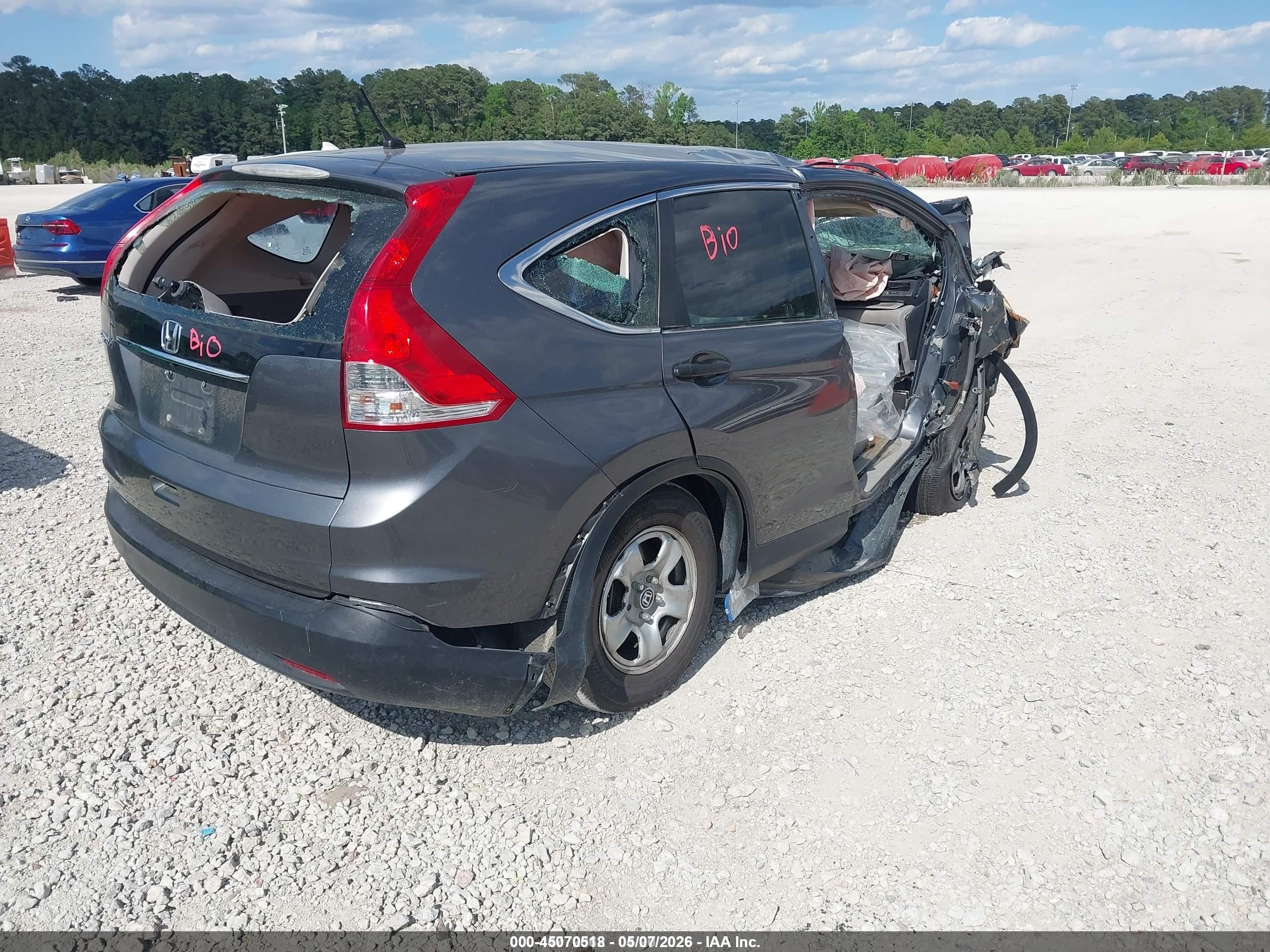 2013 Honda Cr-v Lx Gray vin: 3CZRM3H34DG702118