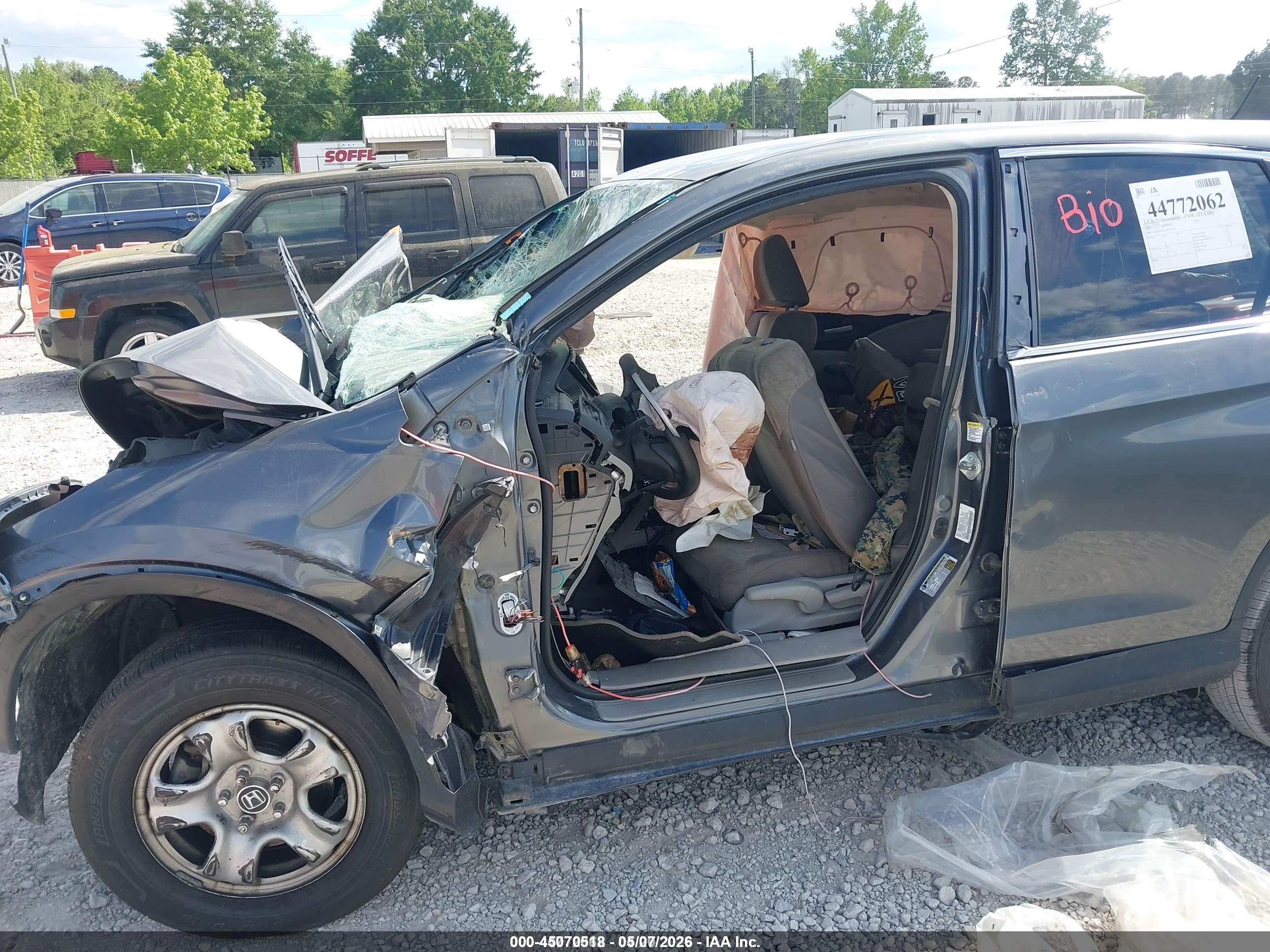 2013 Honda Cr-v Lx Gray vin: 3CZRM3H34DG702118