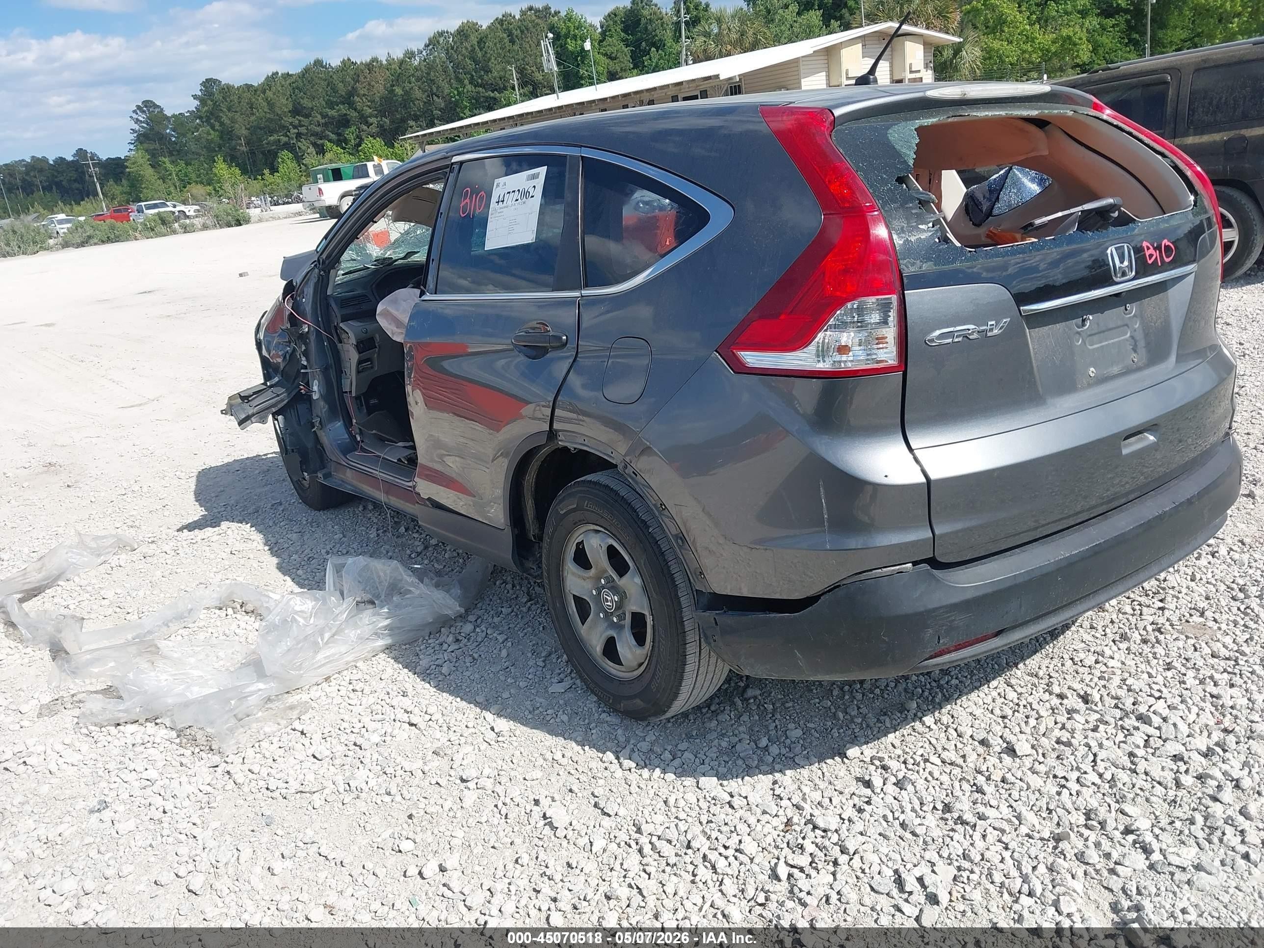 2013 Honda Cr-v Lx Gray vin: 3CZRM3H34DG702118