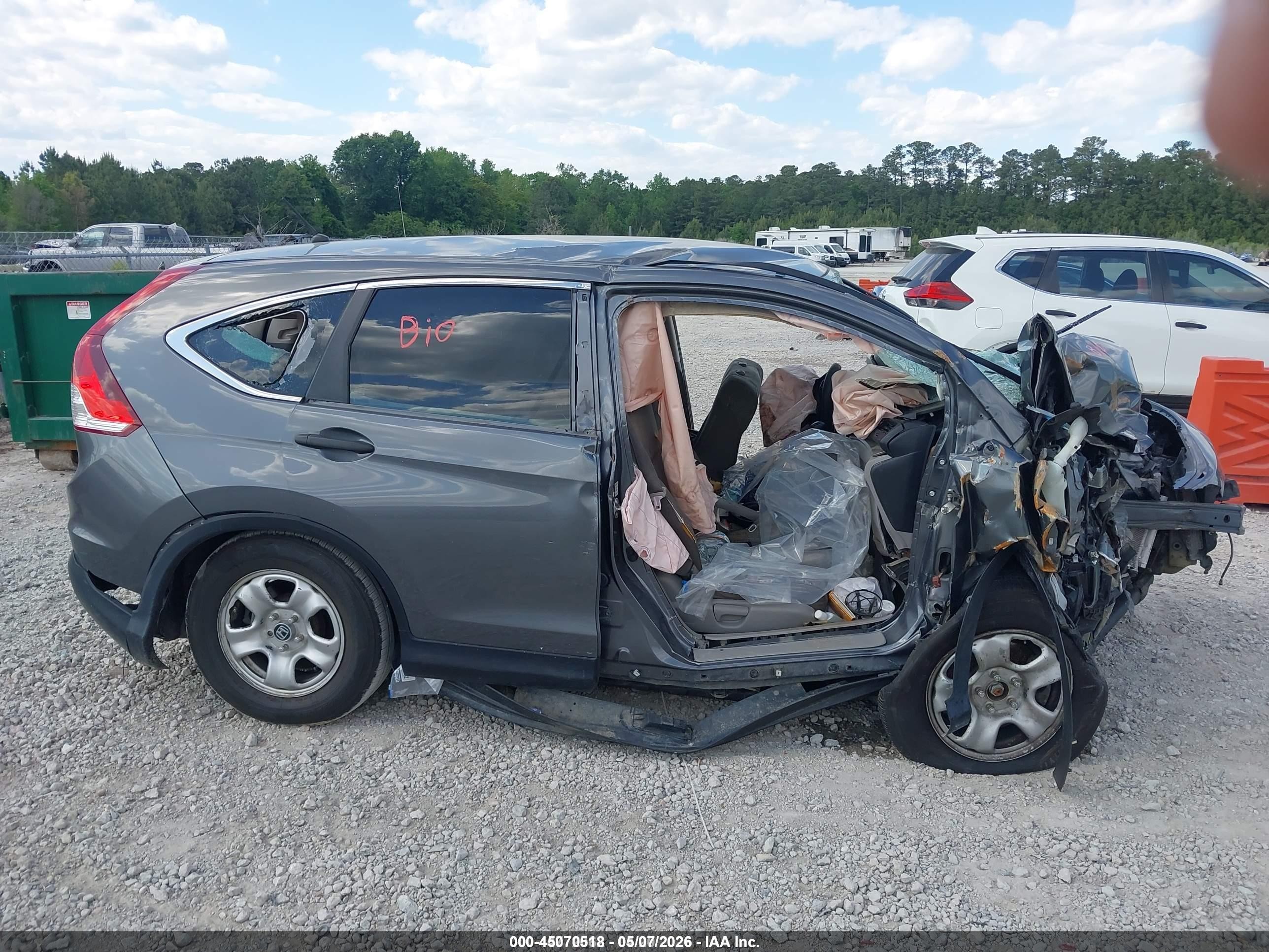 2013 Honda Cr-v Lx Gray vin: 3CZRM3H34DG702118