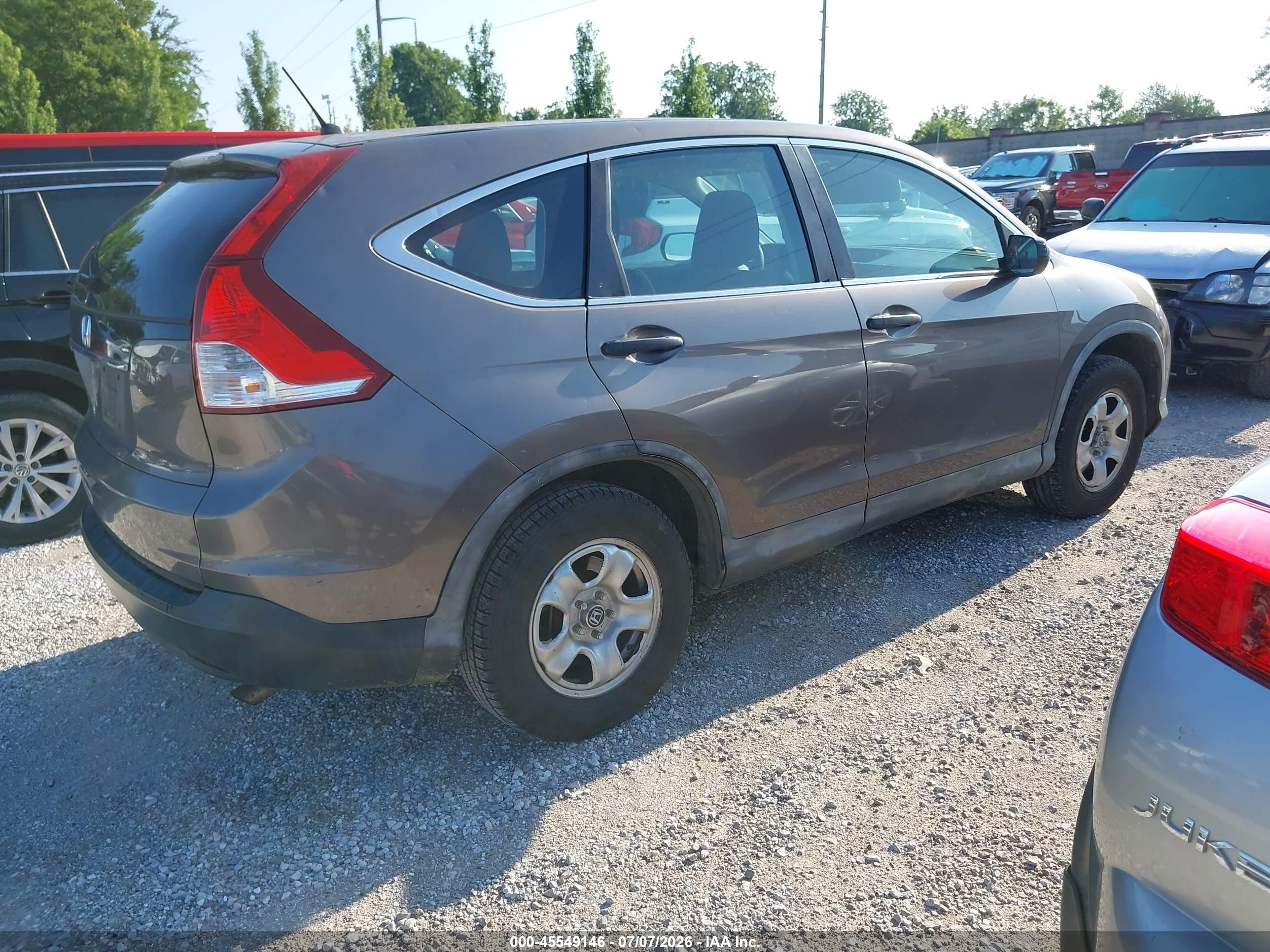 2013 Honda Cr-v Lx Gray vin: 3CZRM3H34DG705245