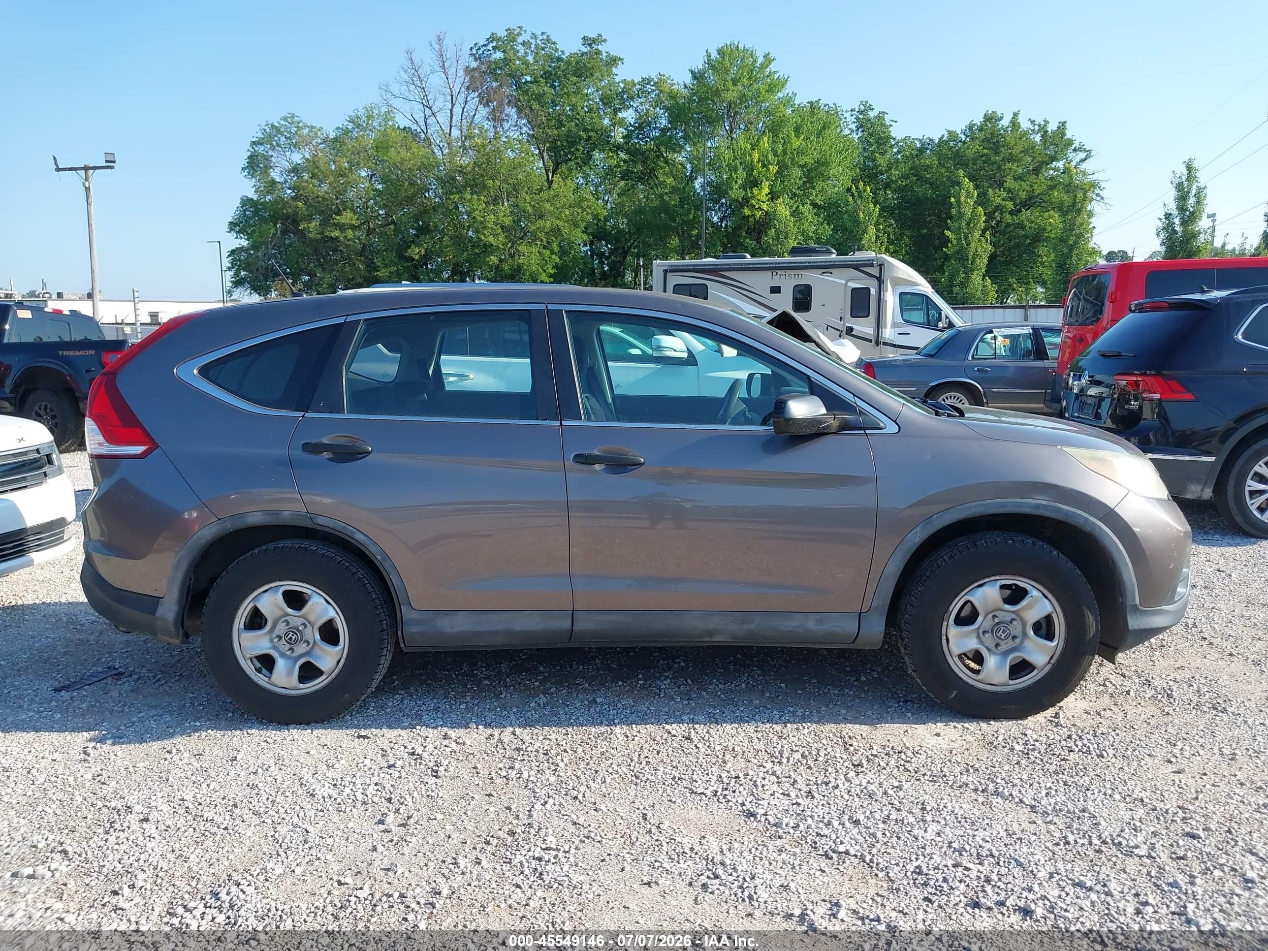 2013 Honda Cr-v Lx Gray vin: 3CZRM3H34DG705245