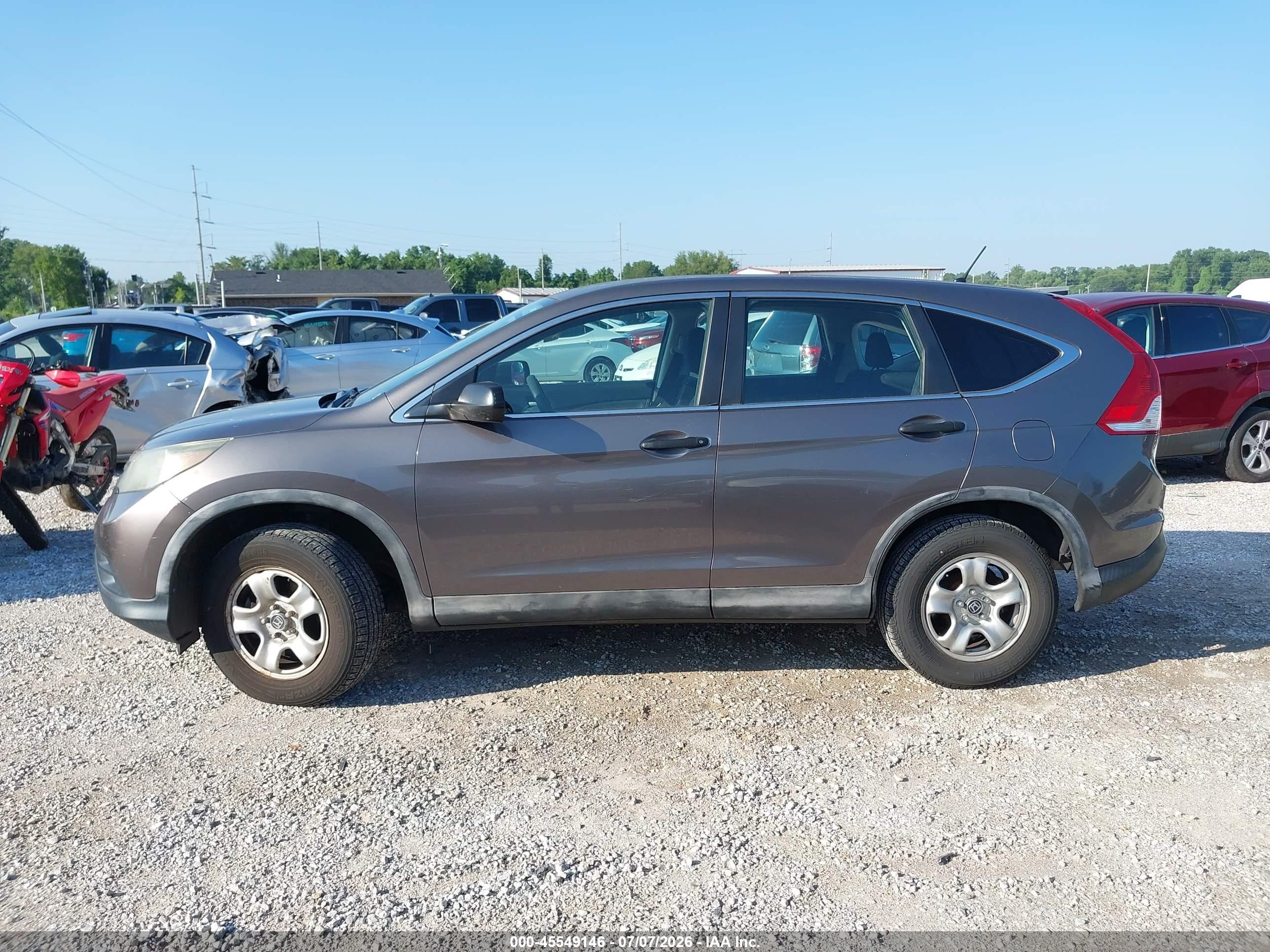 2013 Honda Cr-v Lx Gray vin: 3CZRM3H34DG705245
