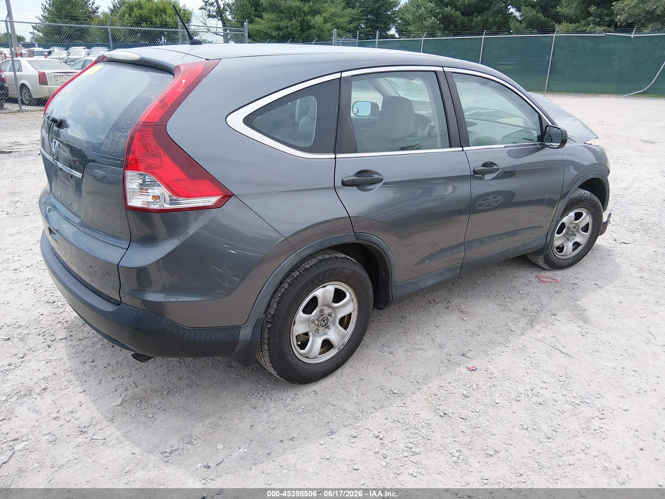 2014 Honda Cr-v Lx Gray vin: 3CZRM3H34EG707885