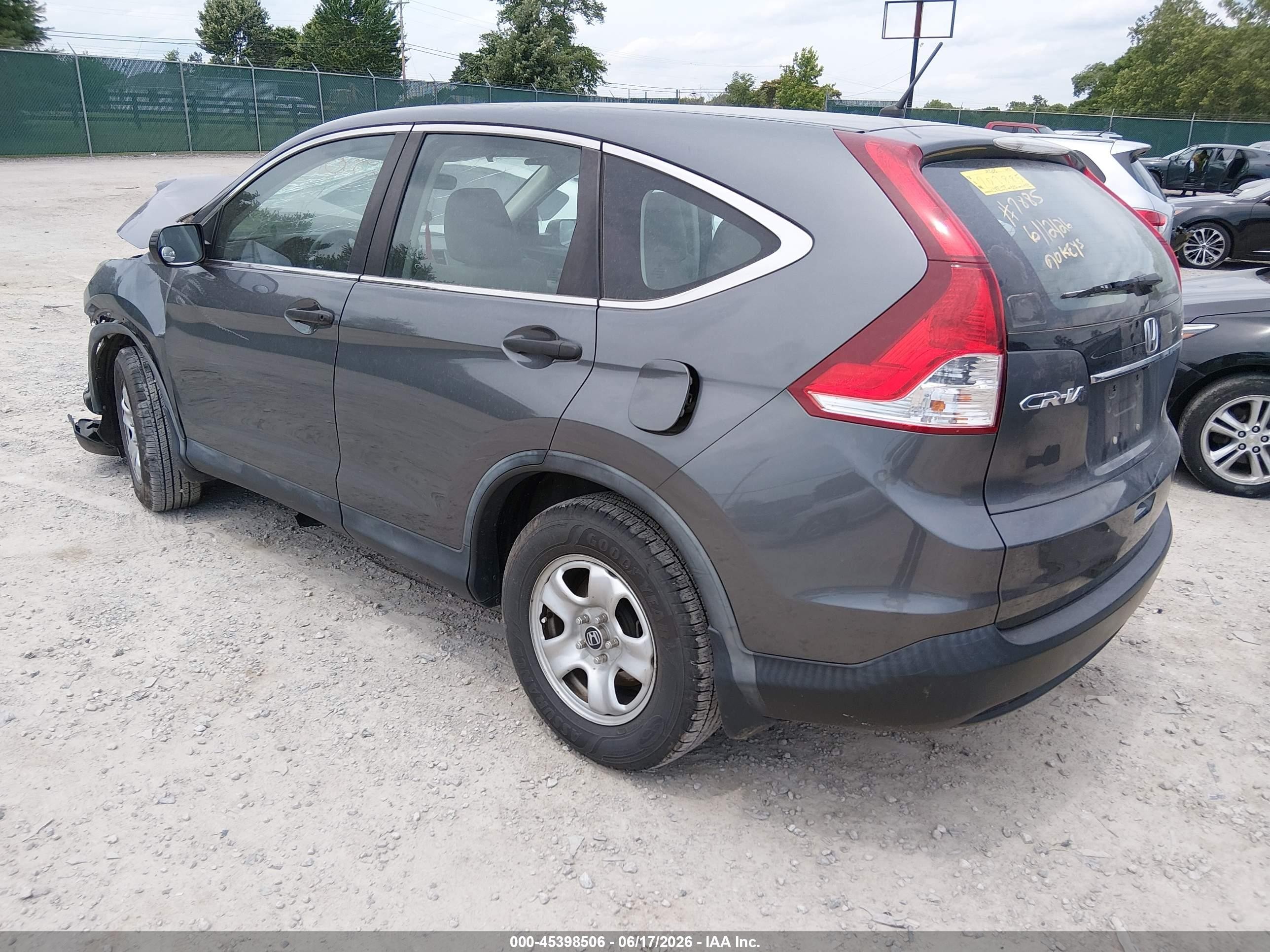 2014 Honda Cr-v Lx Gray vin: 3CZRM3H34EG707885
