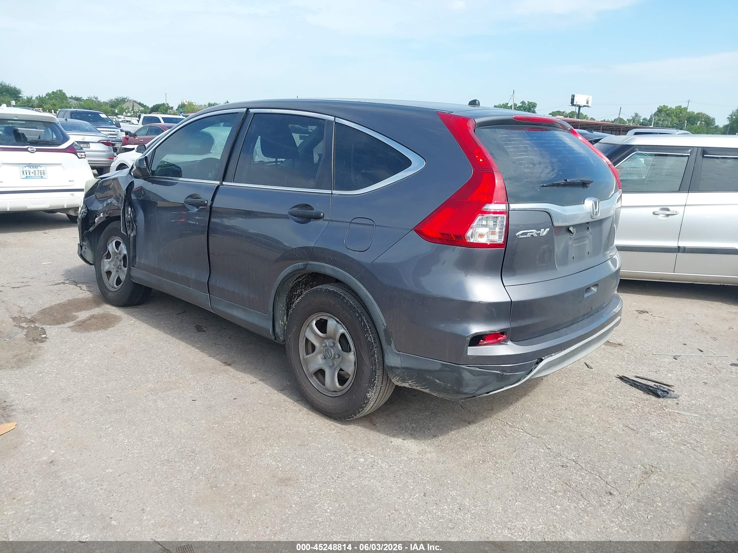 2015 Honda Cr-v Lx Серый vin: 3CZRM3H34FG707435