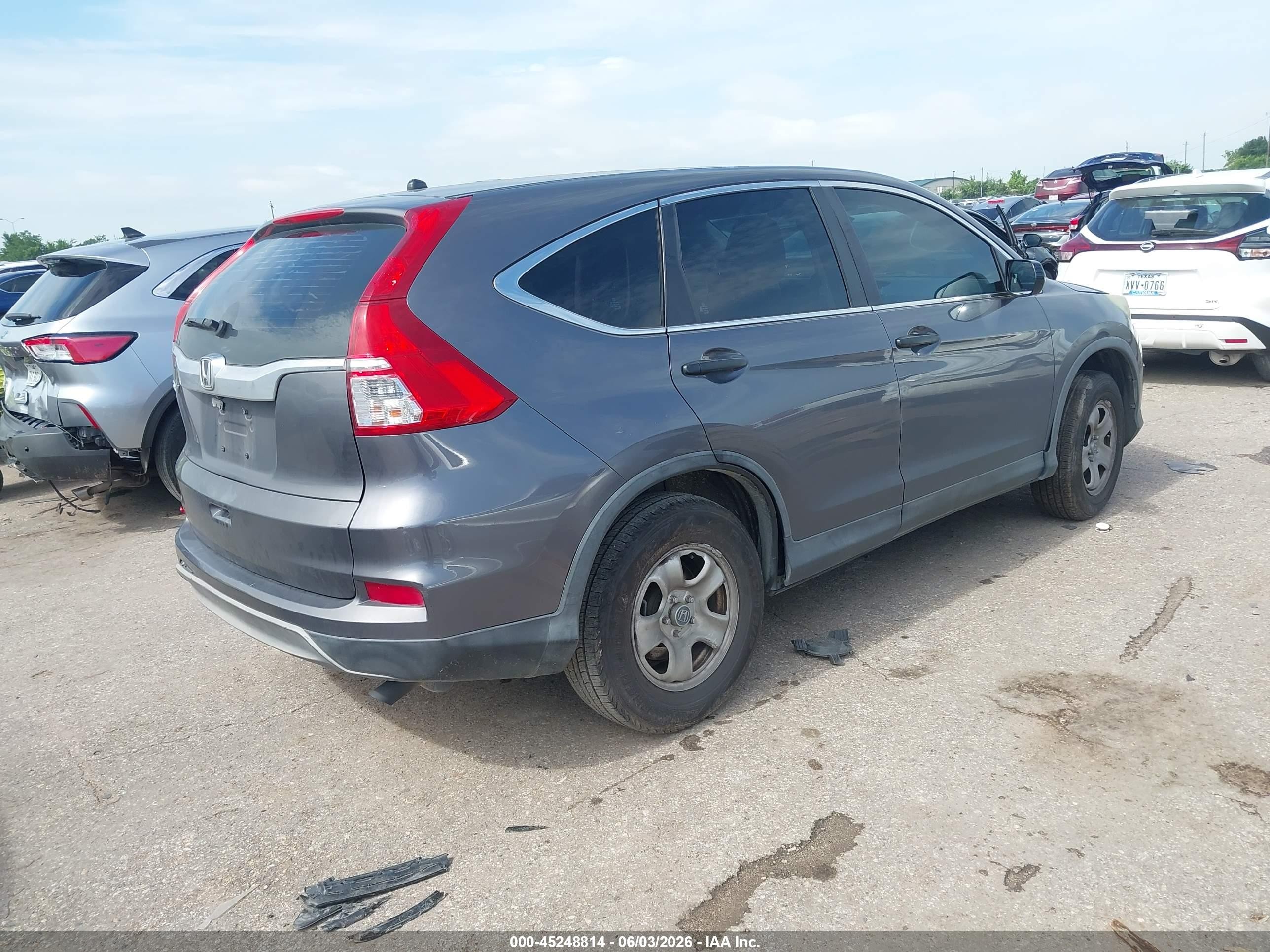 2015 Honda Cr-v Lx Серый vin: 3CZRM3H34FG707435