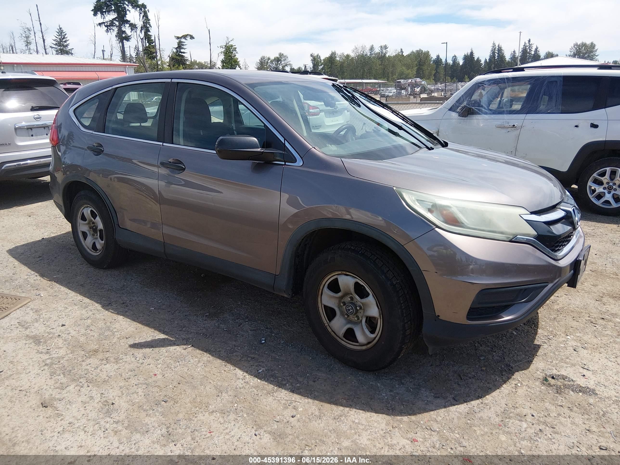 2015 Honda Cr-v Lx Gray vin: 3CZRM3H35FG709615