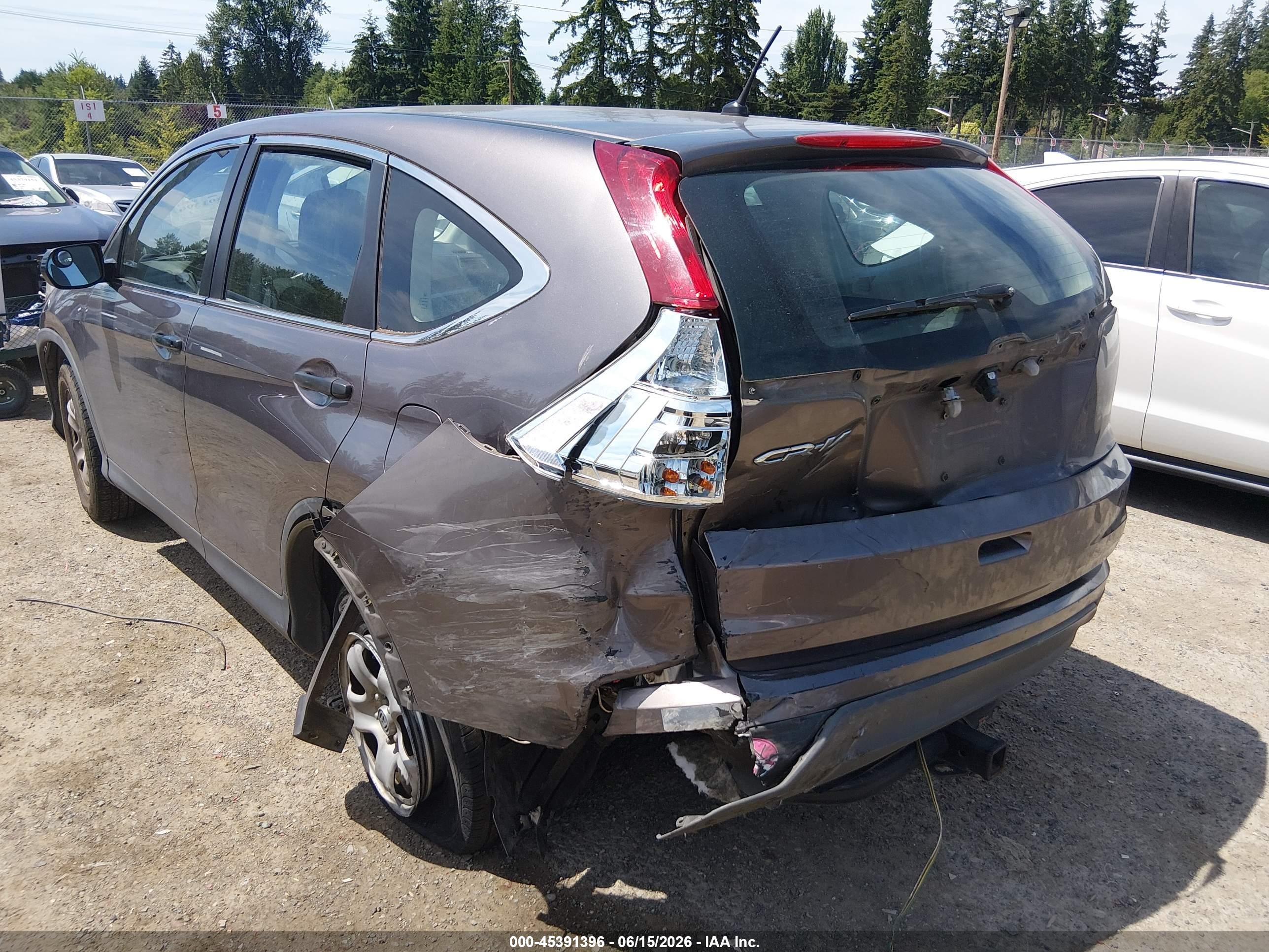 2015 Honda Cr-v Lx Серый vin: 3CZRM3H35FG709615
