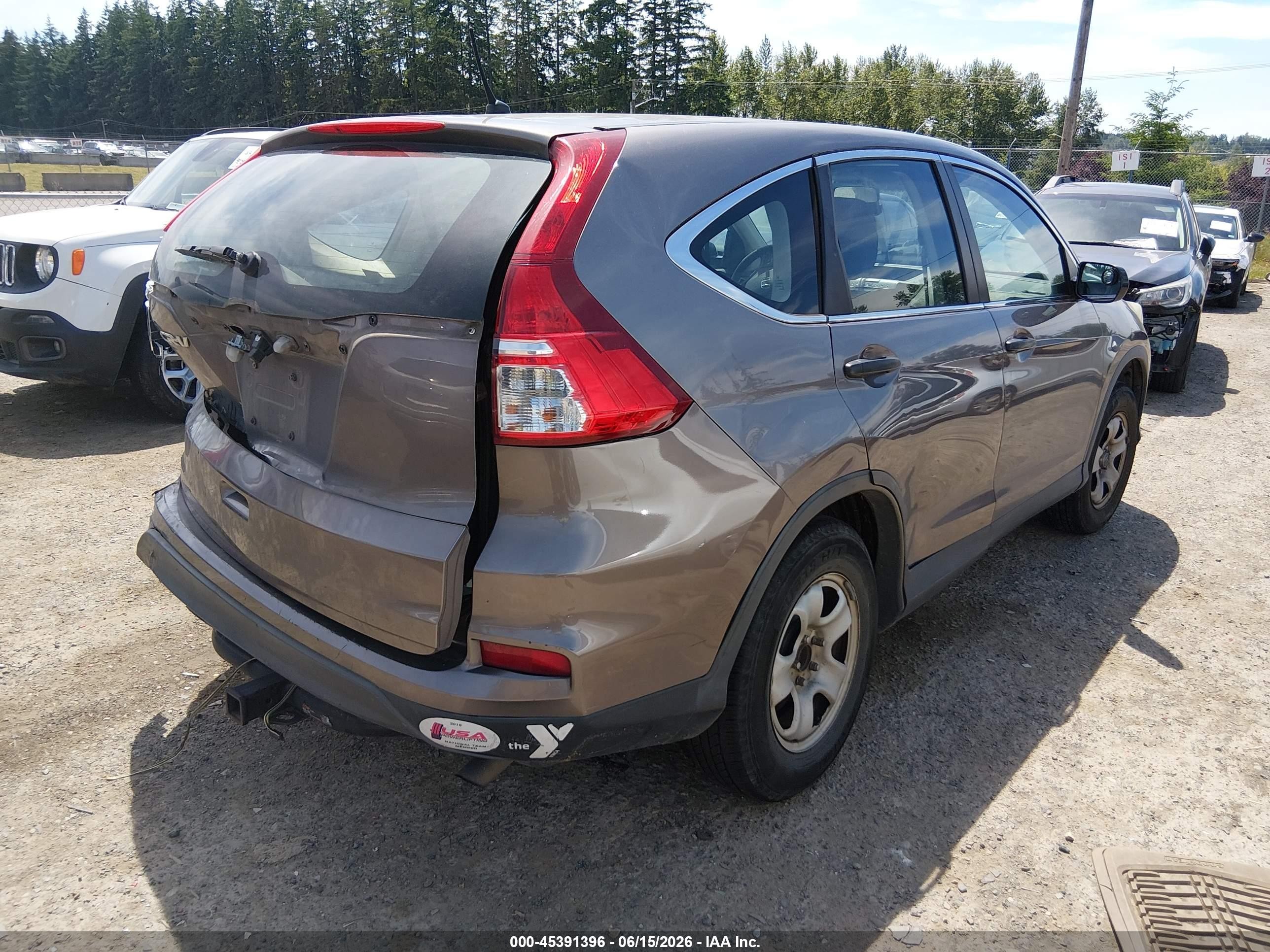 2015 Honda Cr-v Lx Серый vin: 3CZRM3H35FG709615