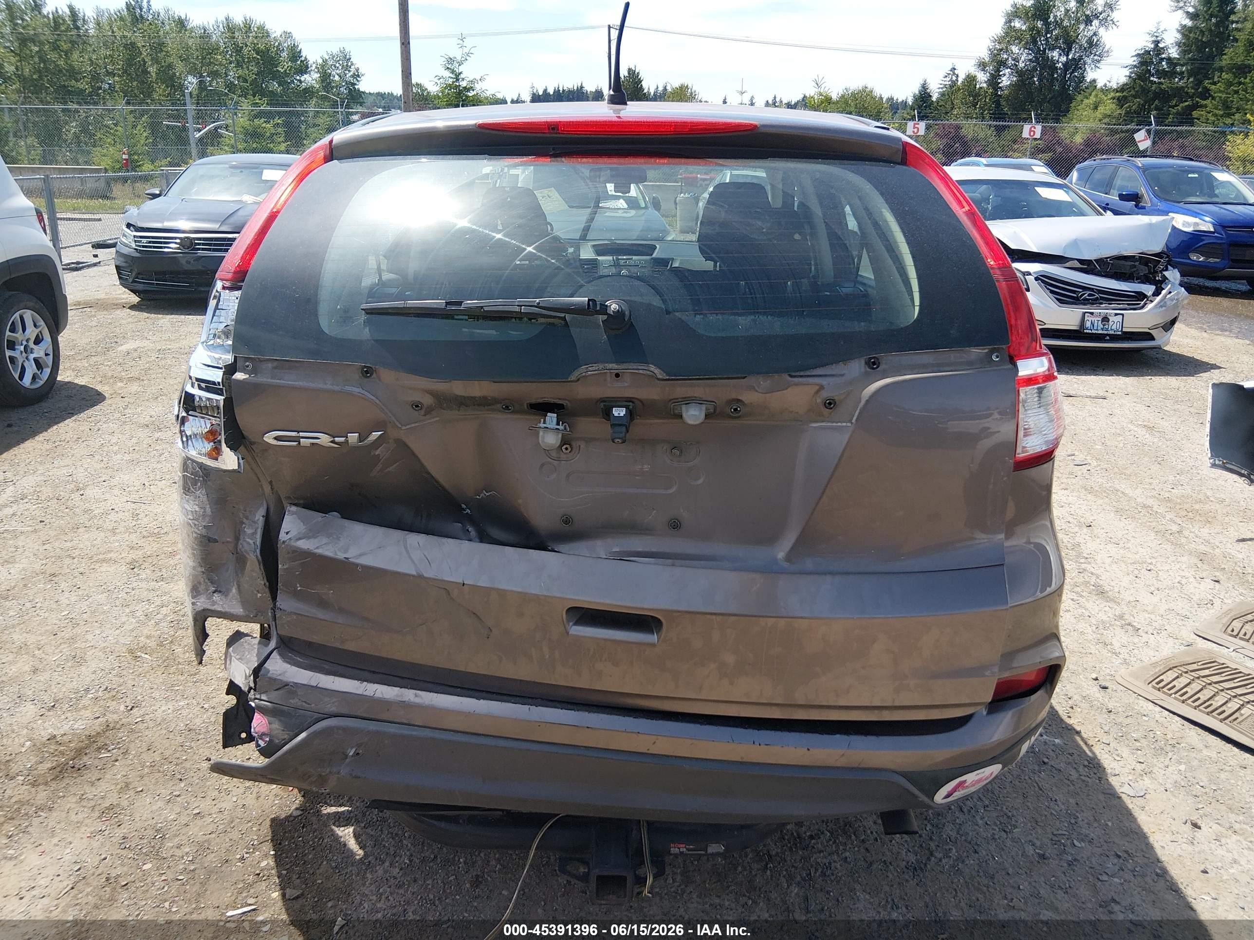 2015 Honda Cr-v Lx Серый vin: 3CZRM3H35FG709615