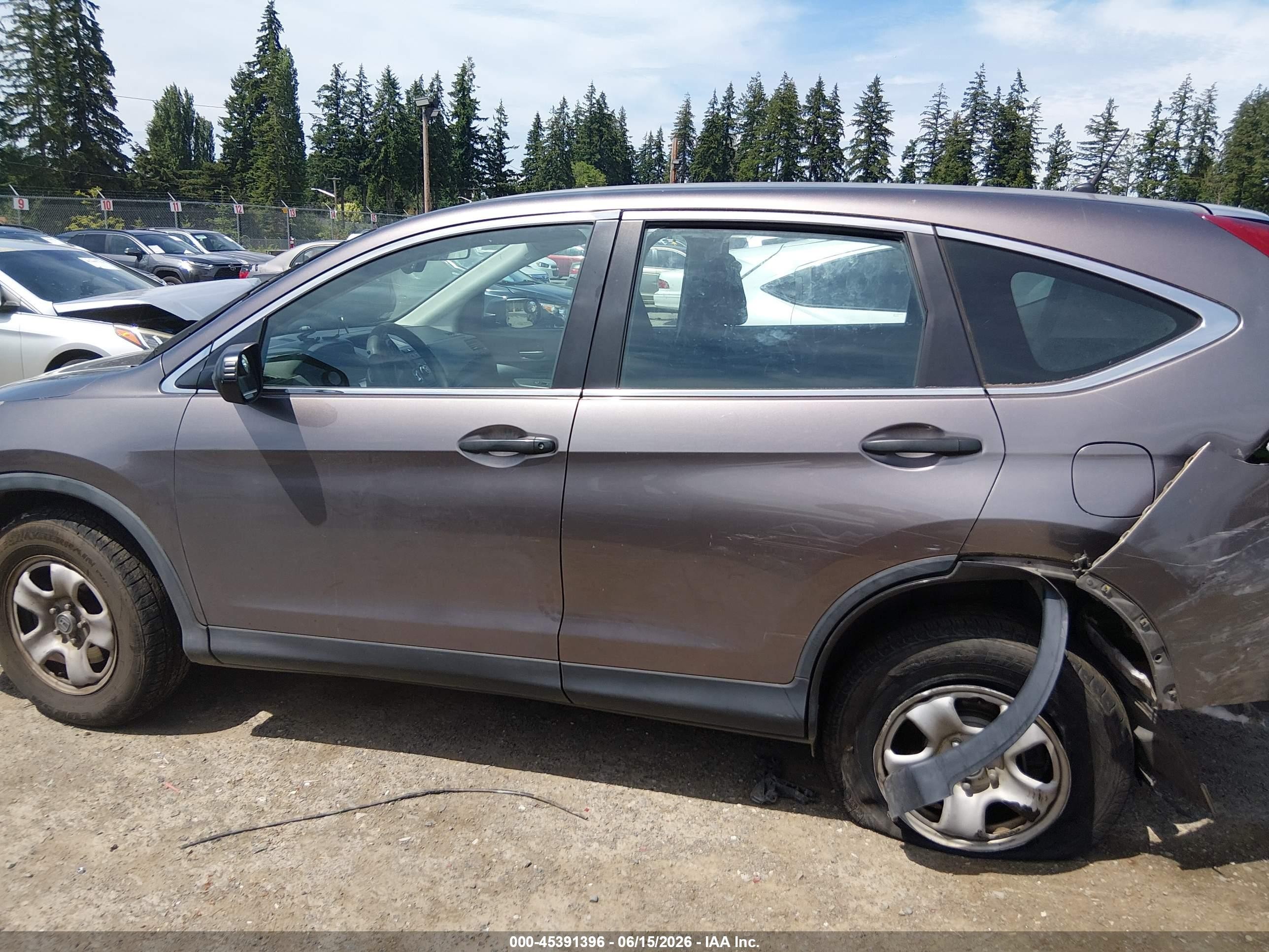 2015 Honda Cr-v Lx Серый vin: 3CZRM3H35FG709615