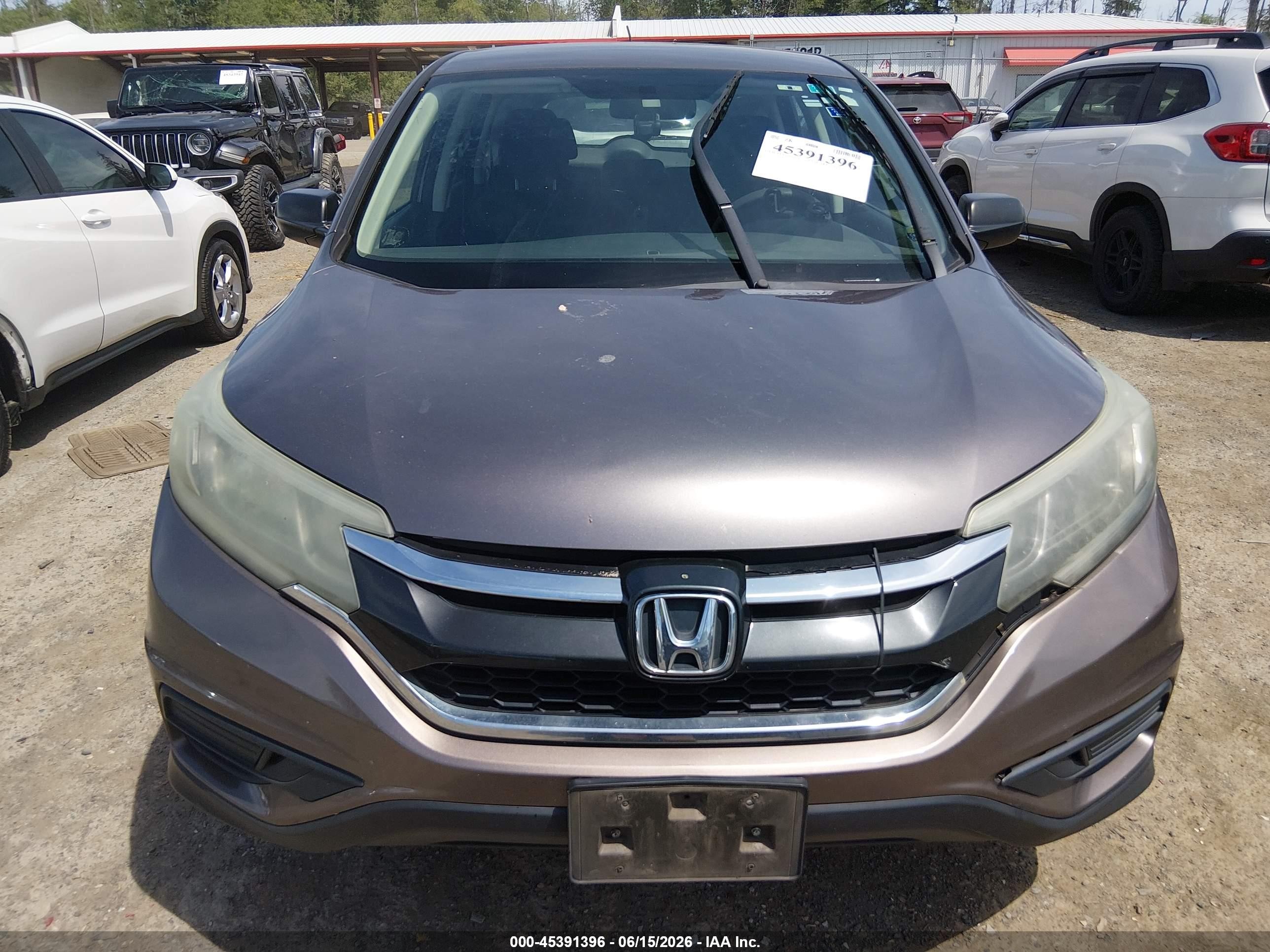 2015 Honda Cr-v Lx Серый vin: 3CZRM3H35FG709615