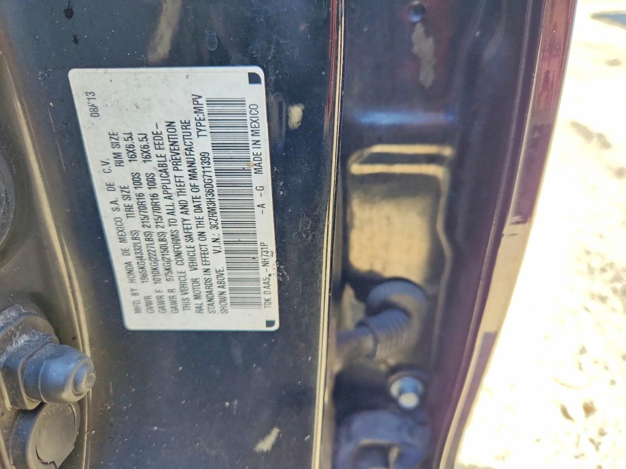 2013 Honda Cr-v Lx Черный vin: 3CZRM3H36DG711399