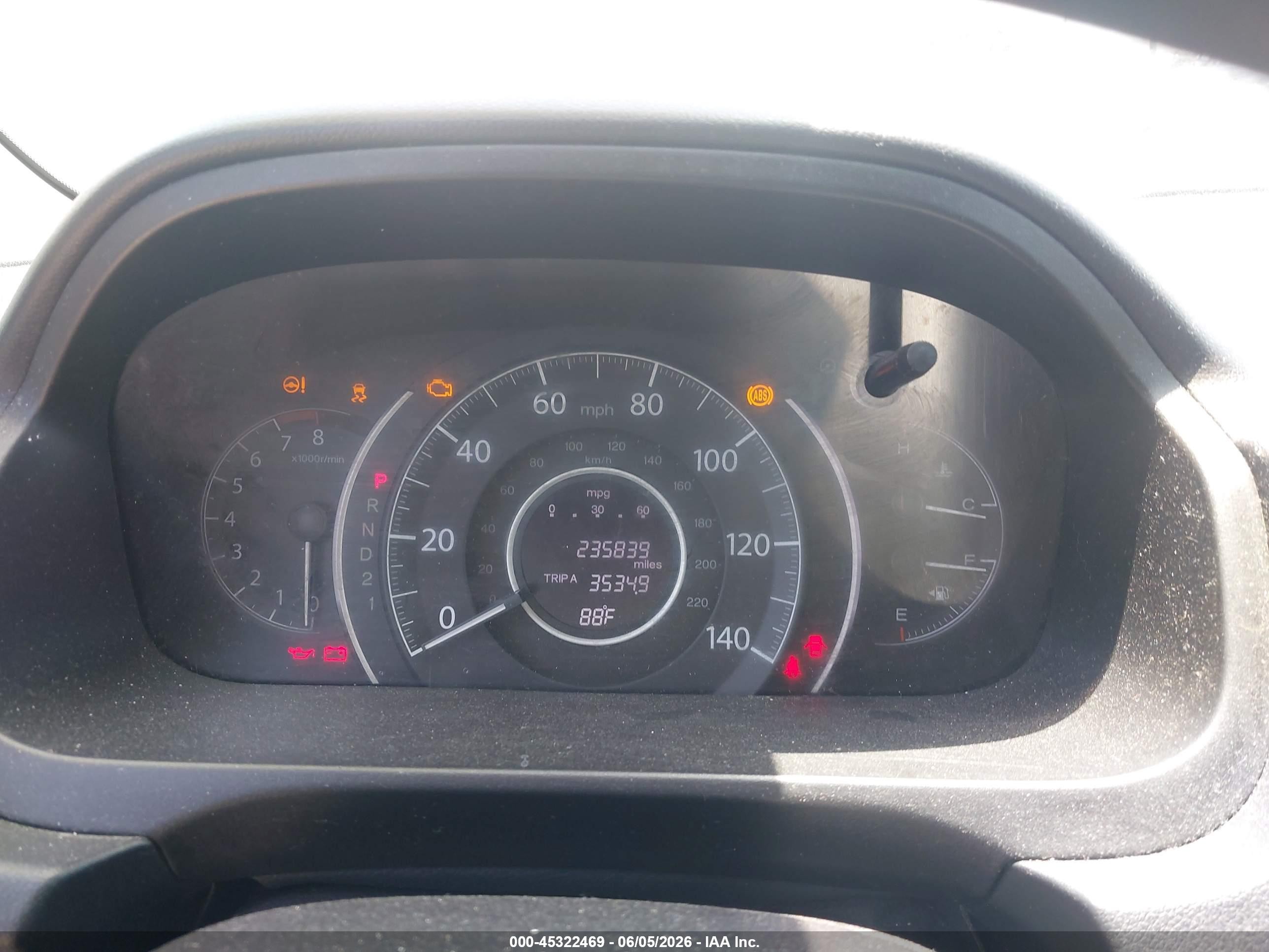 2013 Honda Cr-v Lx Gray vin: 3CZRM3H37DG711301