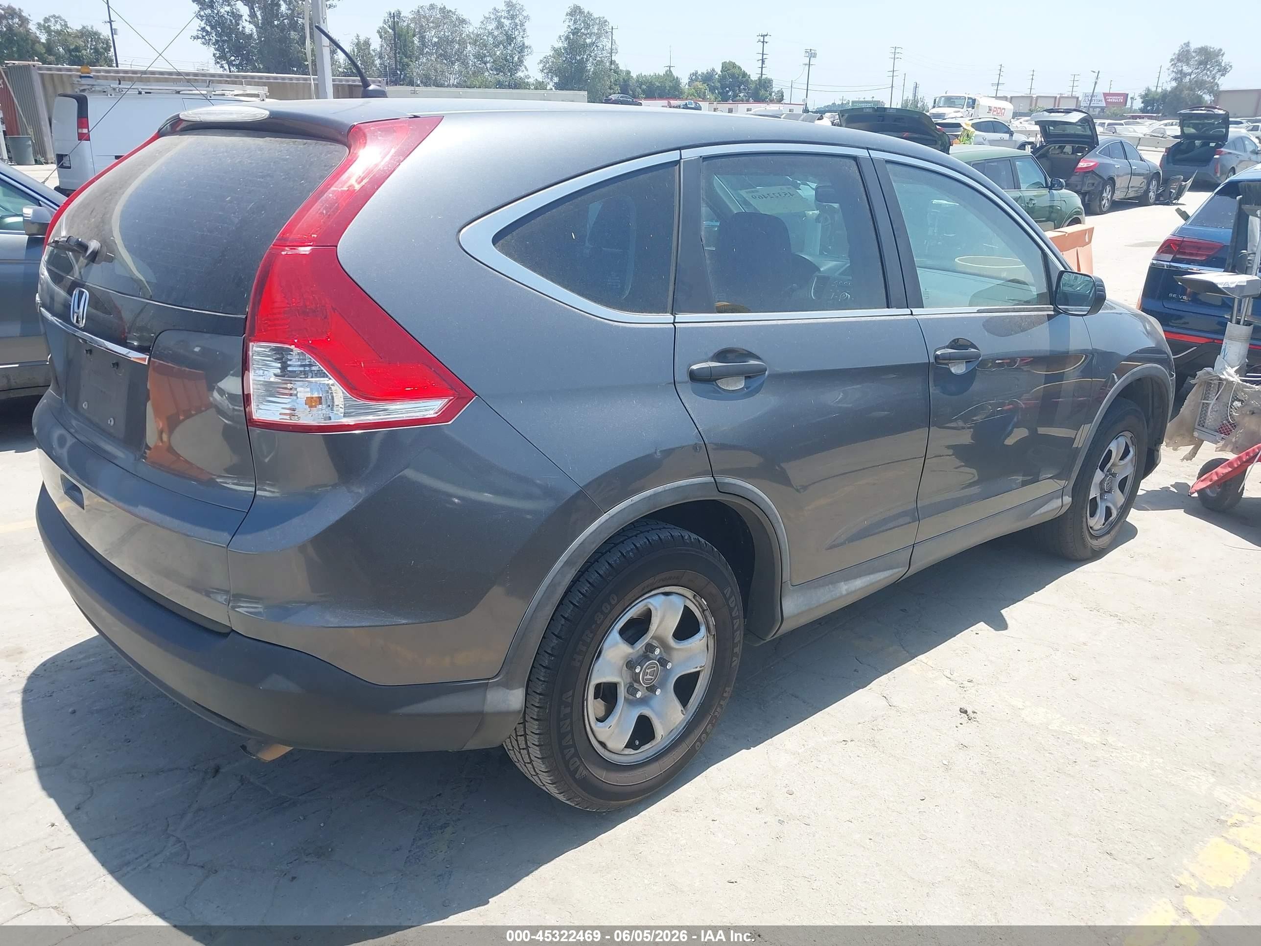 2013 Honda Cr-v Lx Gray vin: 3CZRM3H37DG711301