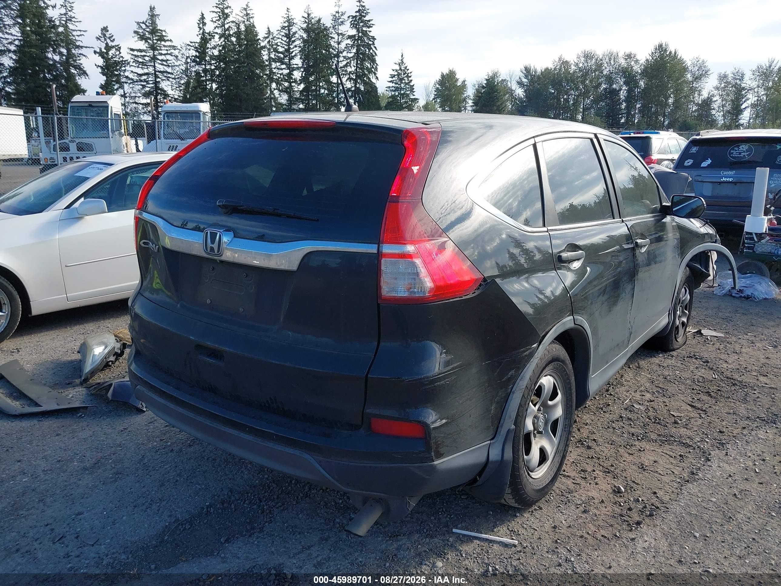 2015 Honda Cr-v Lx Black vin: 3CZRM3H37FG708059