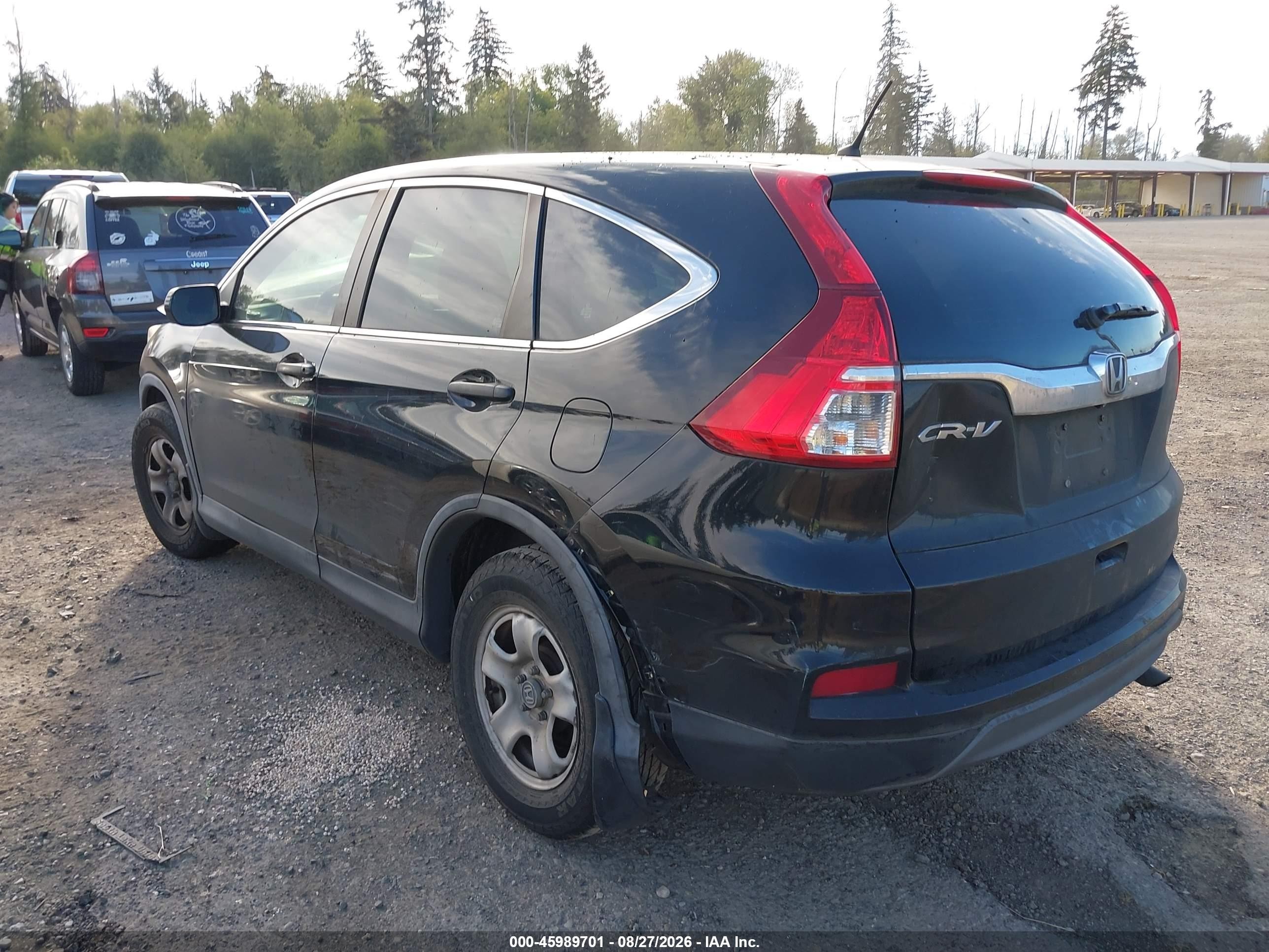 2015 Honda Cr-v Lx Black vin: 3CZRM3H37FG708059