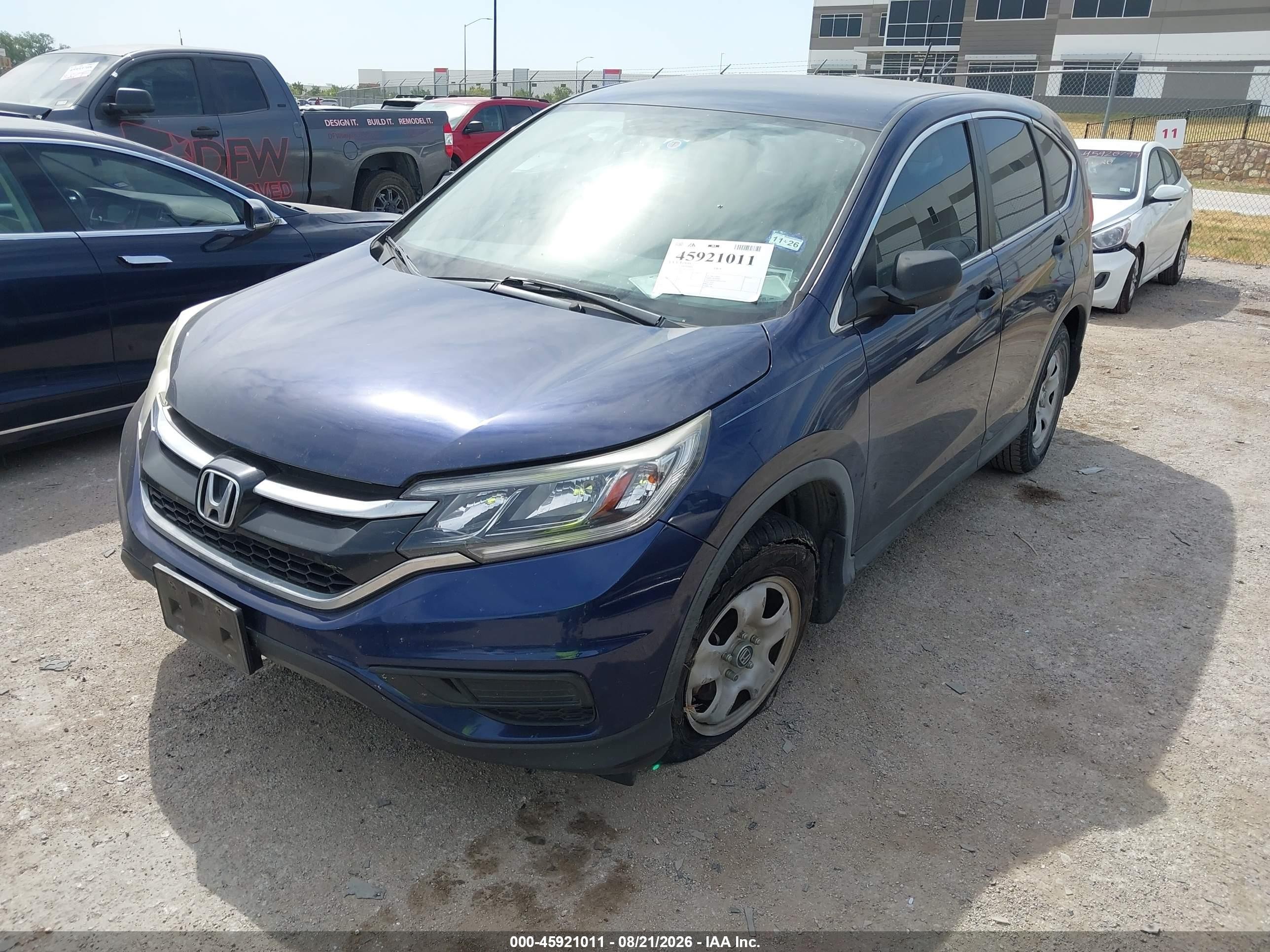 2015 Honda Cr-v Lx Blue vin: 3CZRM3H37FG716954