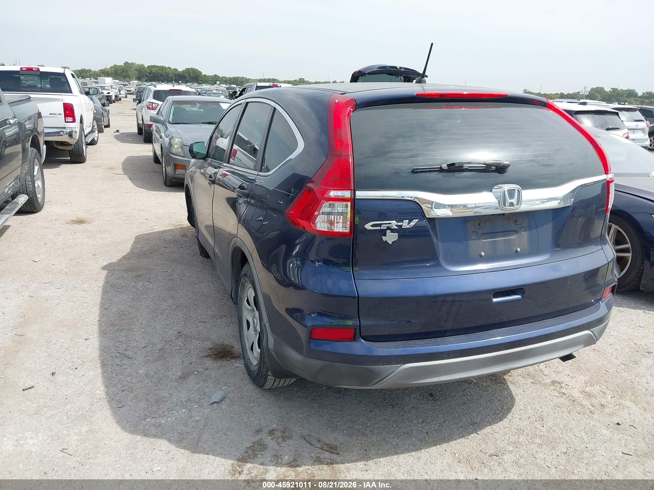 2015 Honda Cr-v Lx Blue vin: 3CZRM3H37FG716954