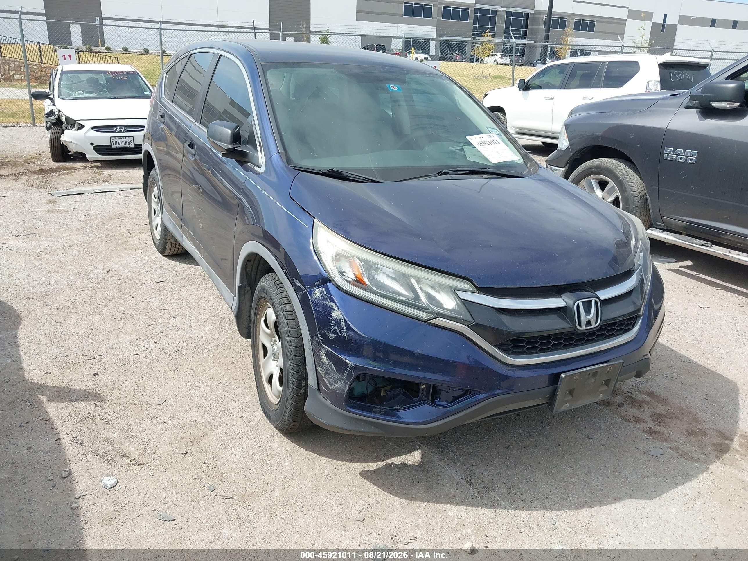 2015 Honda Cr-v Lx Blue vin: 3CZRM3H37FG716954
