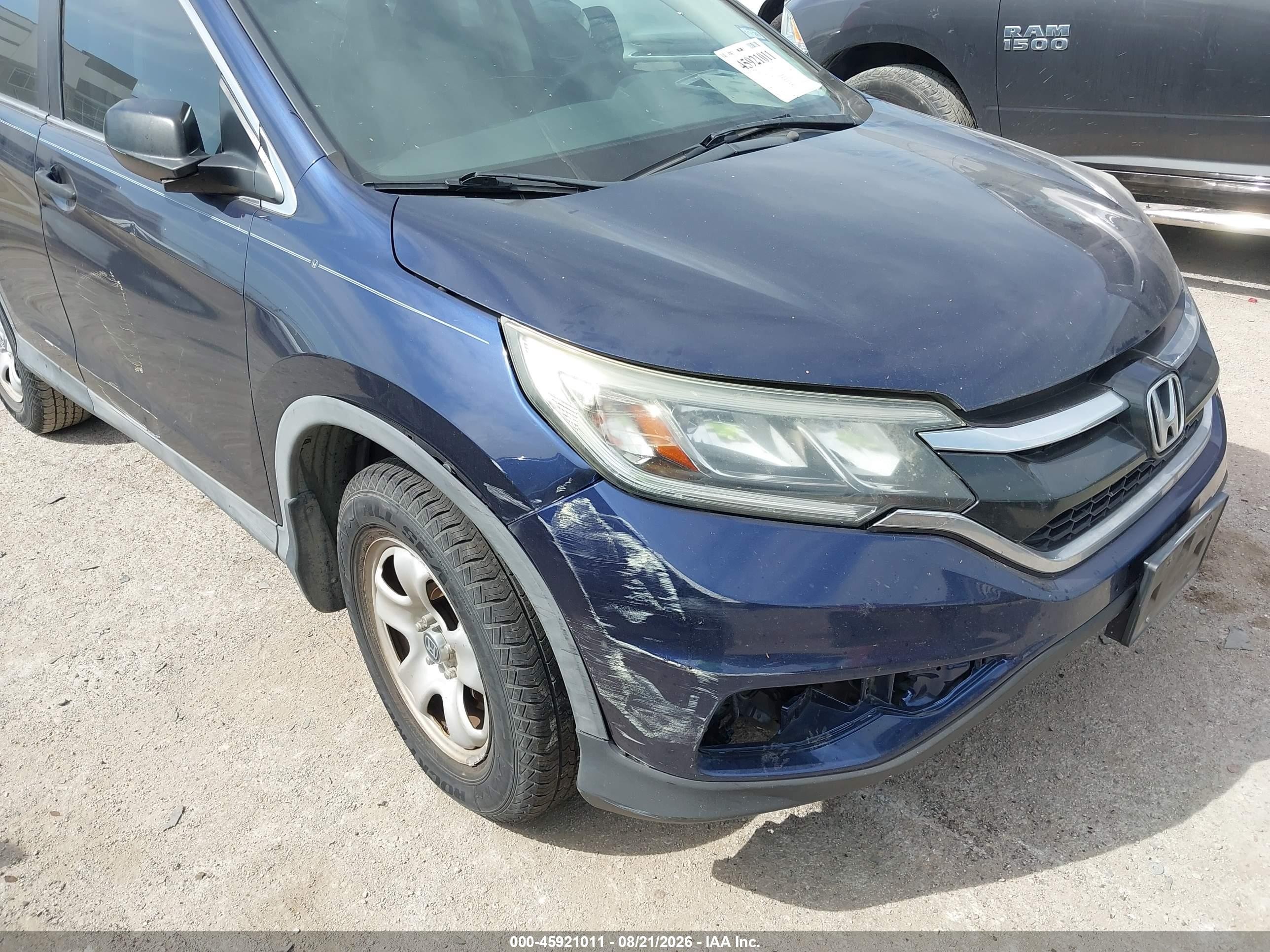 2015 Honda Cr-v Lx Blue vin: 3CZRM3H37FG716954