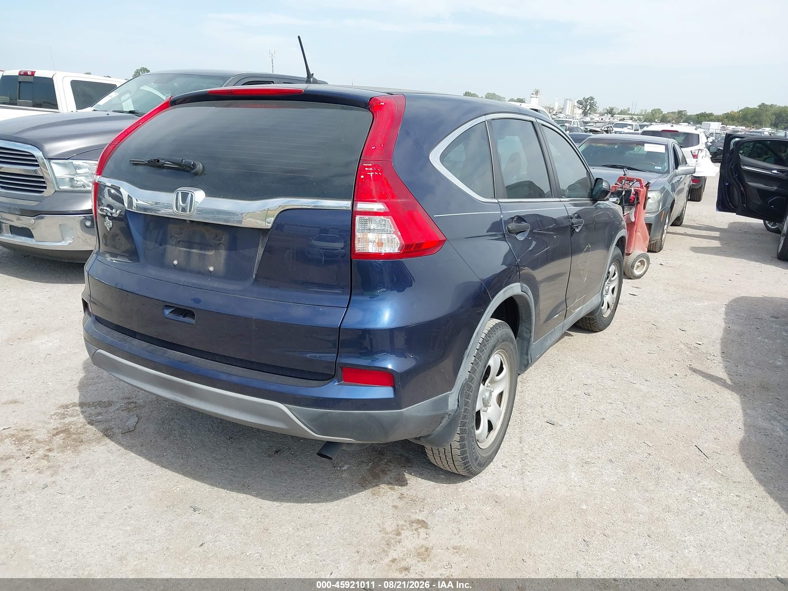 2015 Honda Cr-v Lx Blue vin: 3CZRM3H37FG716954