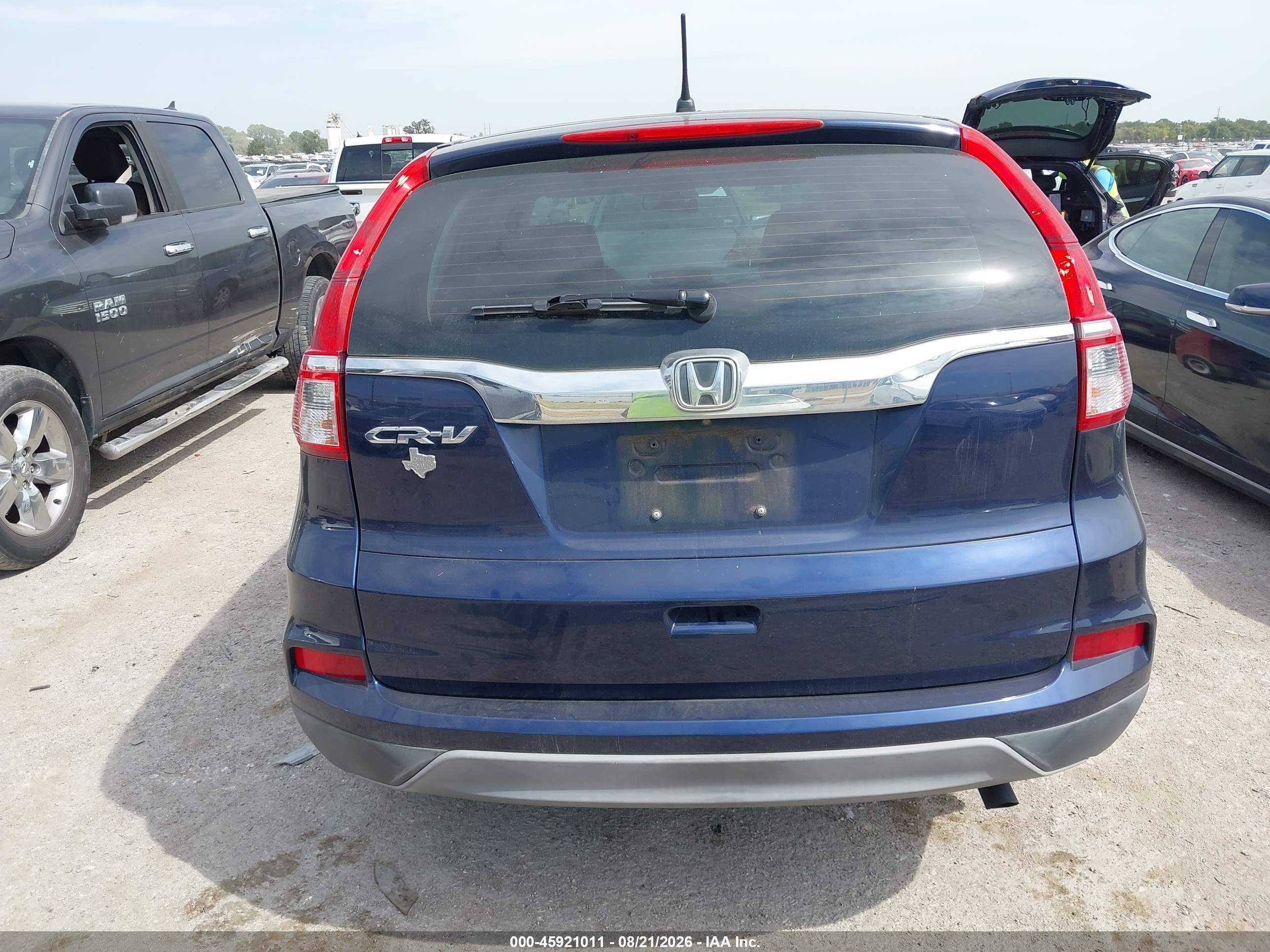 2015 Honda Cr-v Lx Blue vin: 3CZRM3H37FG716954