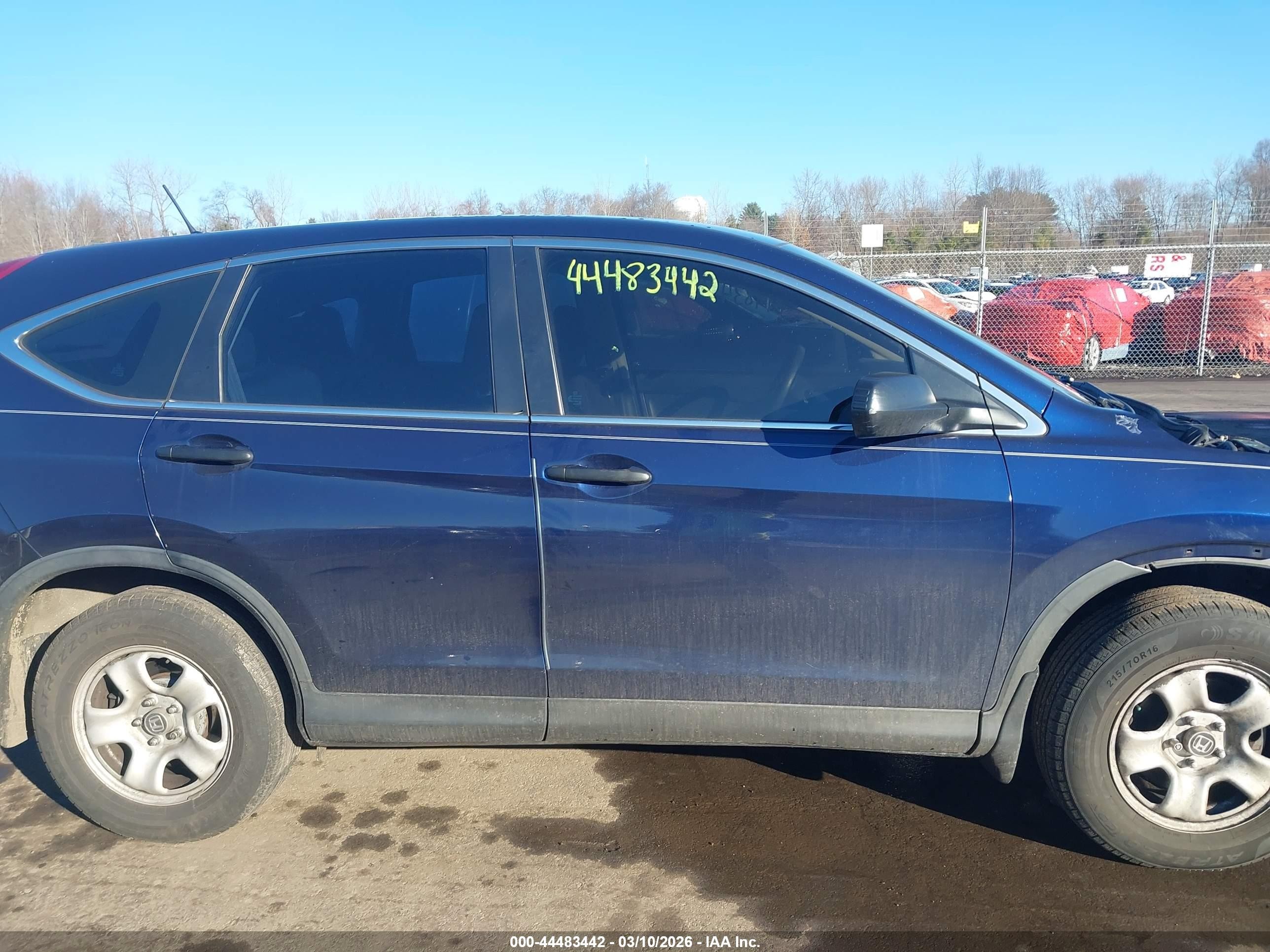 2015 Honda Cr-v Lx Blue vin: 3CZRM3H37FG717568