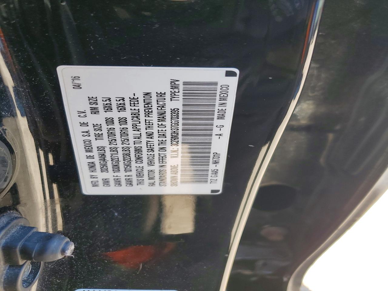 2016 Honda Cr-v Lx Black vin: 3CZRM3H37GG703395