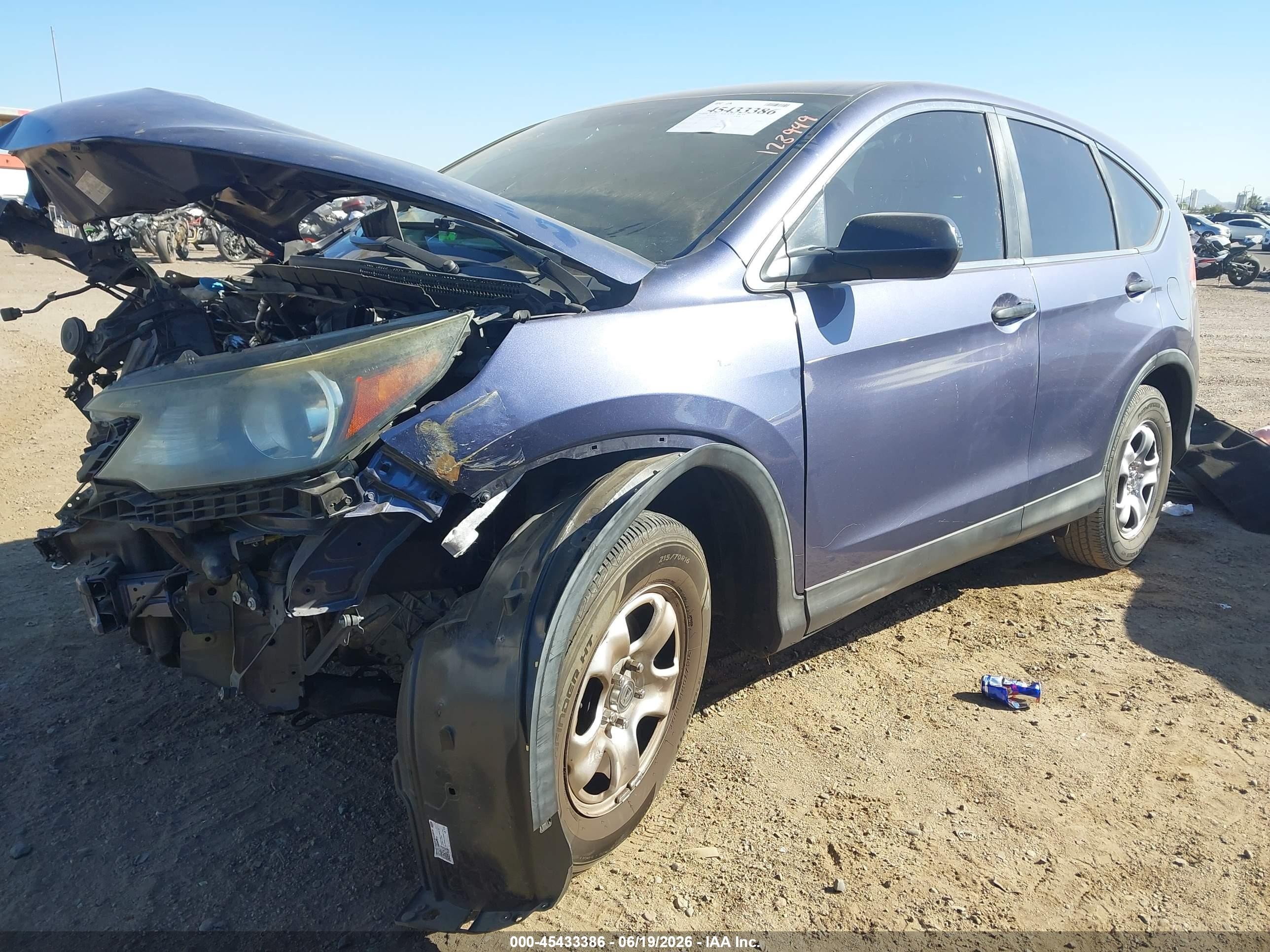 2013 Honda Cr-v Lx Blue vin: 3CZRM3H38DG702462
