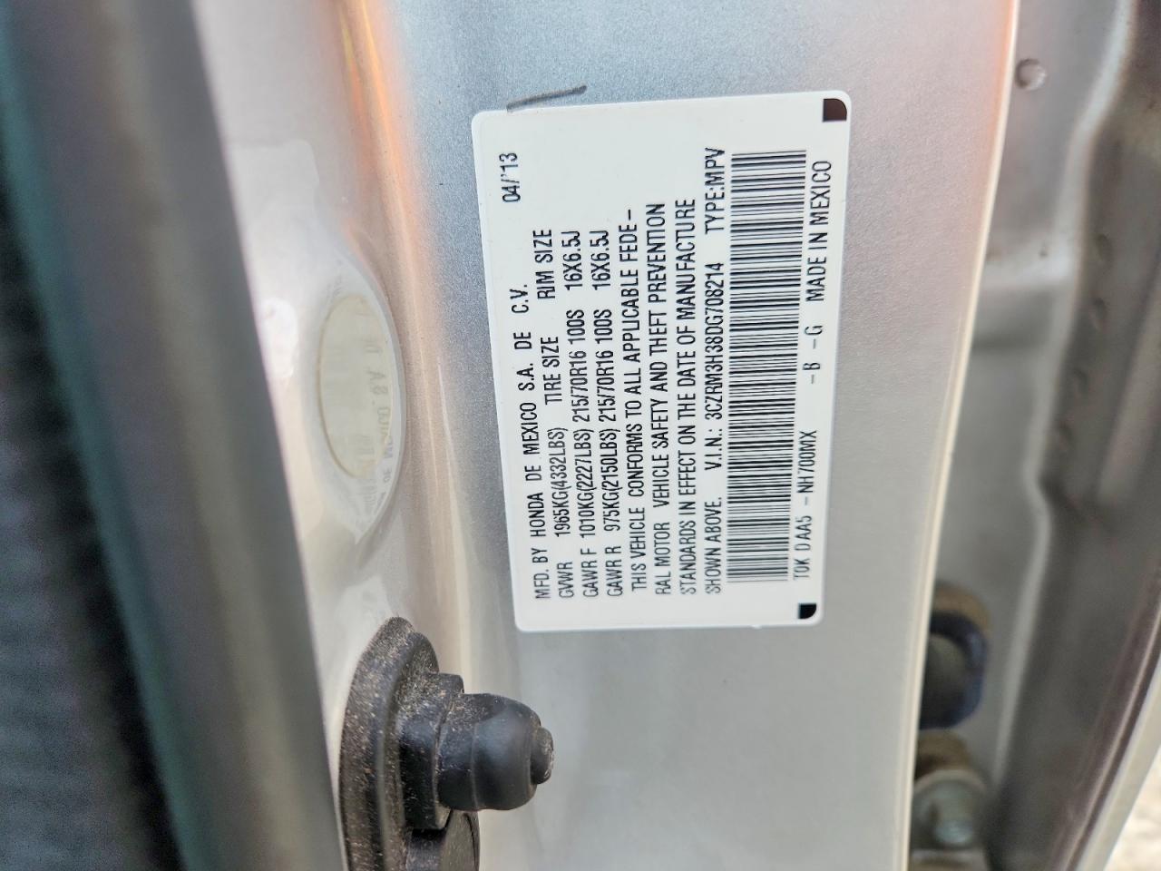 2013 Honda Cr-v Lx Silver vin: 3CZRM3H38DG708214