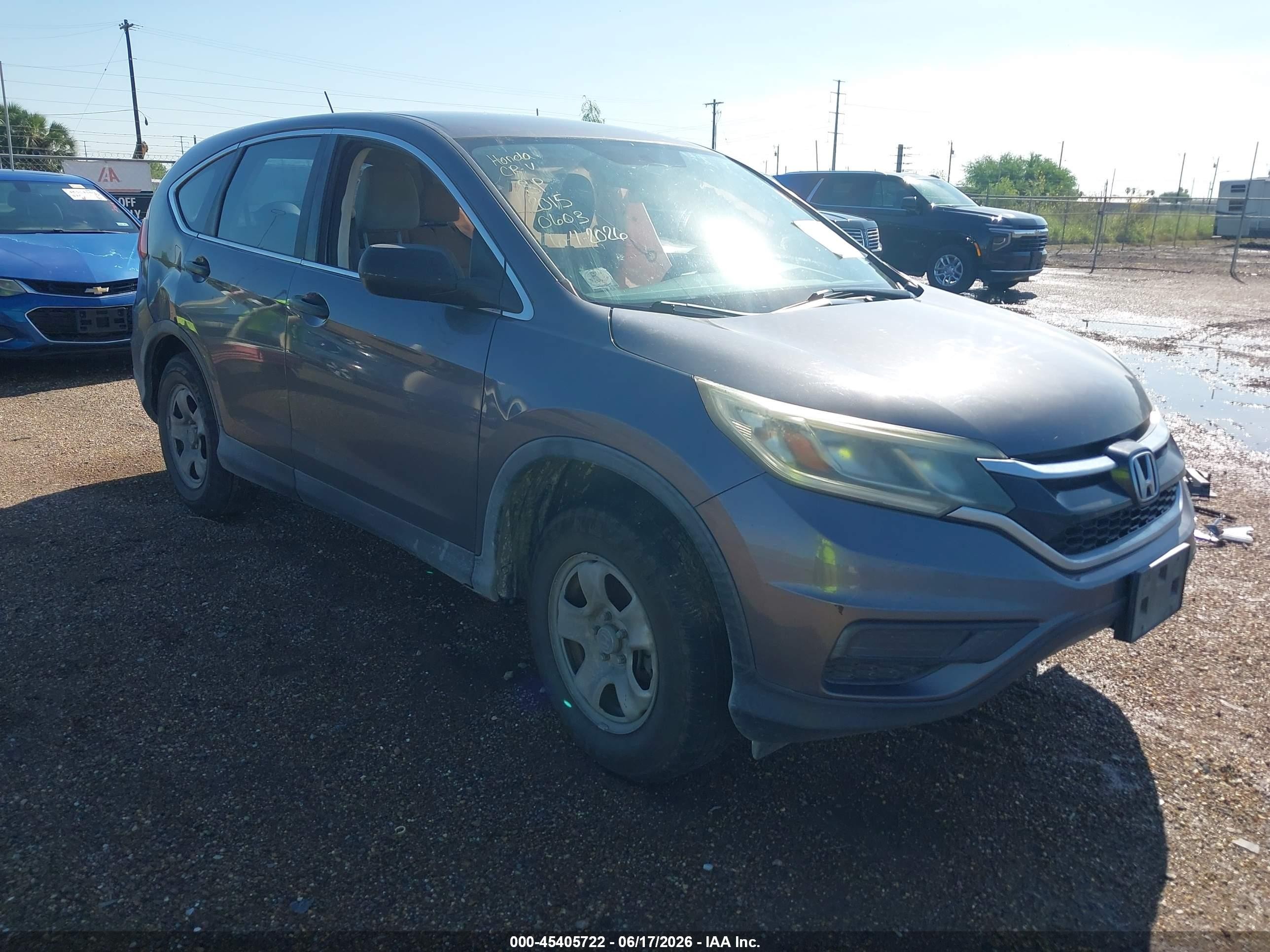 2015 Honda Cr-v Lx Серый vin: 3CZRM3H38FG700603