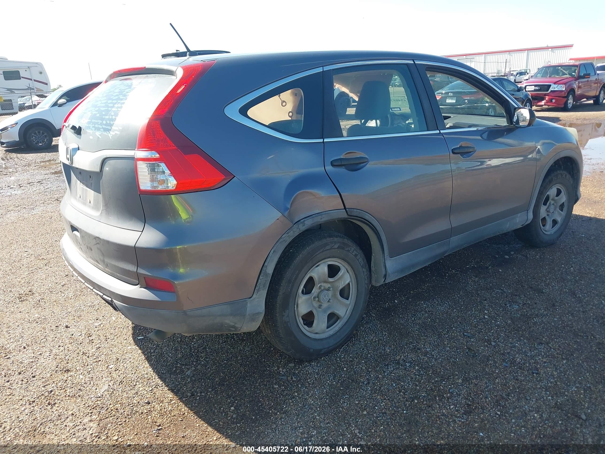 2015 Honda Cr-v Lx Серый vin: 3CZRM3H38FG700603