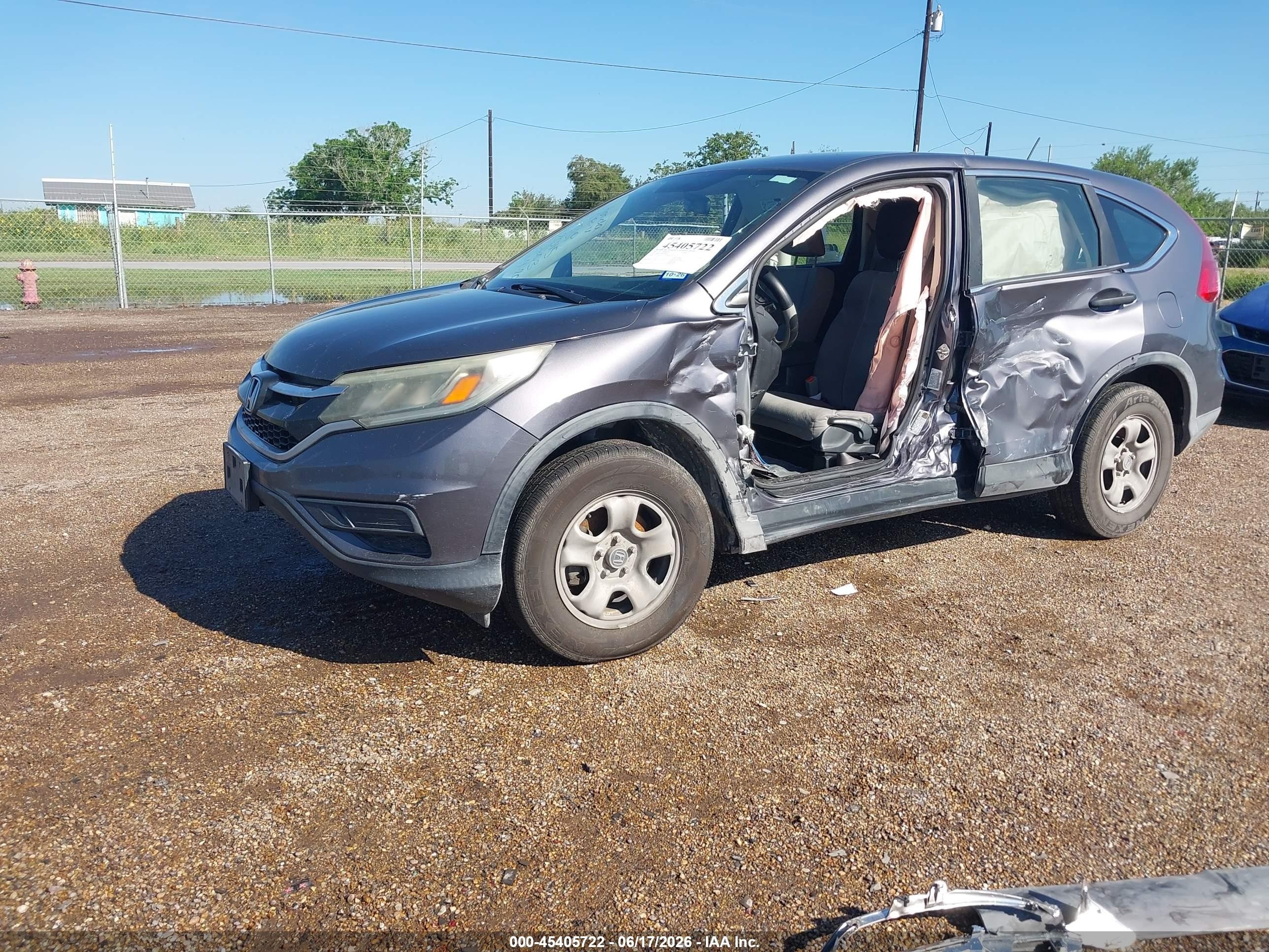 2015 Honda Cr-v Lx Серый vin: 3CZRM3H38FG700603
