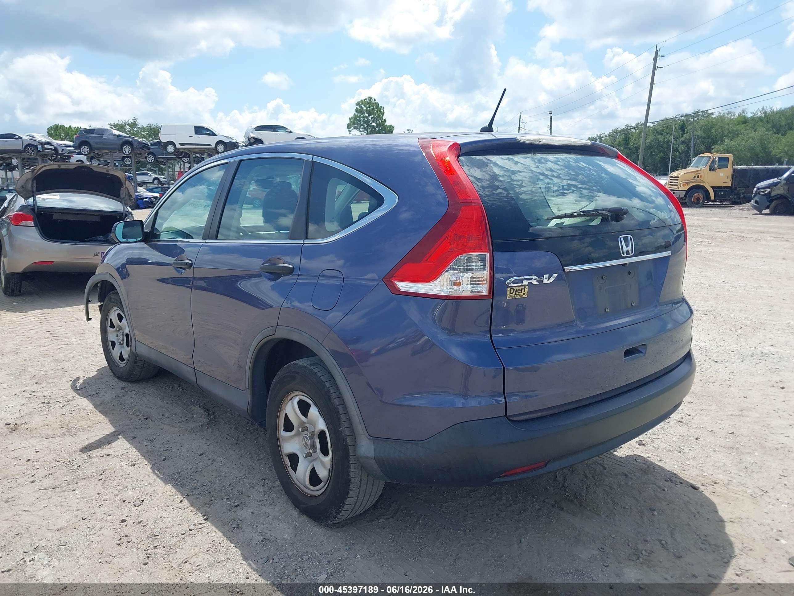 2014 Honda Cr-v Lx Blue vin: 3CZRM3H3XEG714386