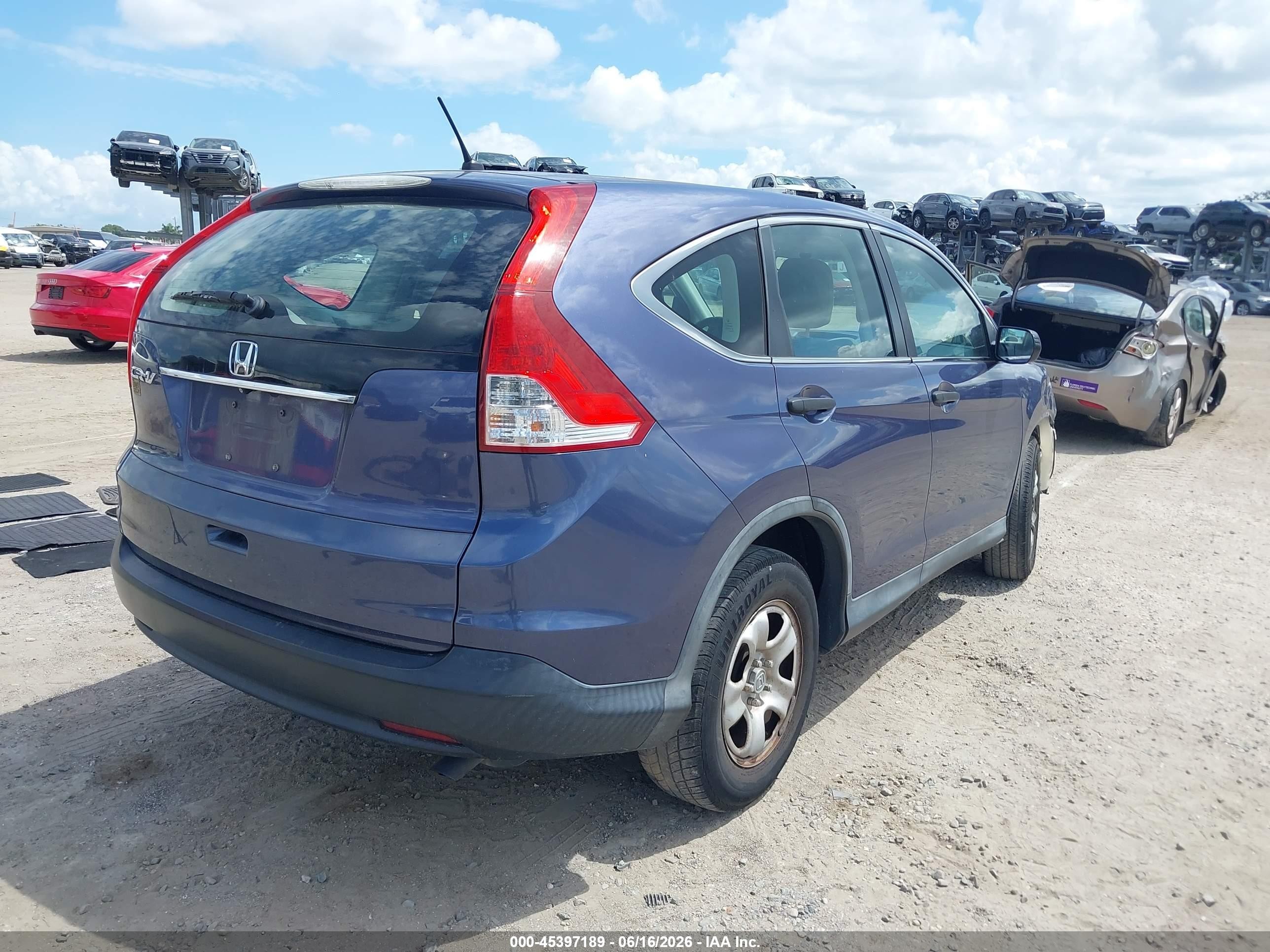 2014 Honda Cr-v Lx Blue vin: 3CZRM3H3XEG714386
