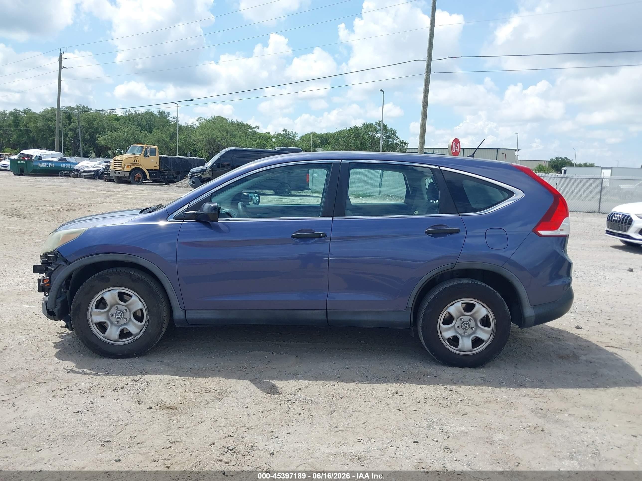 2014 Honda Cr-v Lx Blue vin: 3CZRM3H3XEG714386