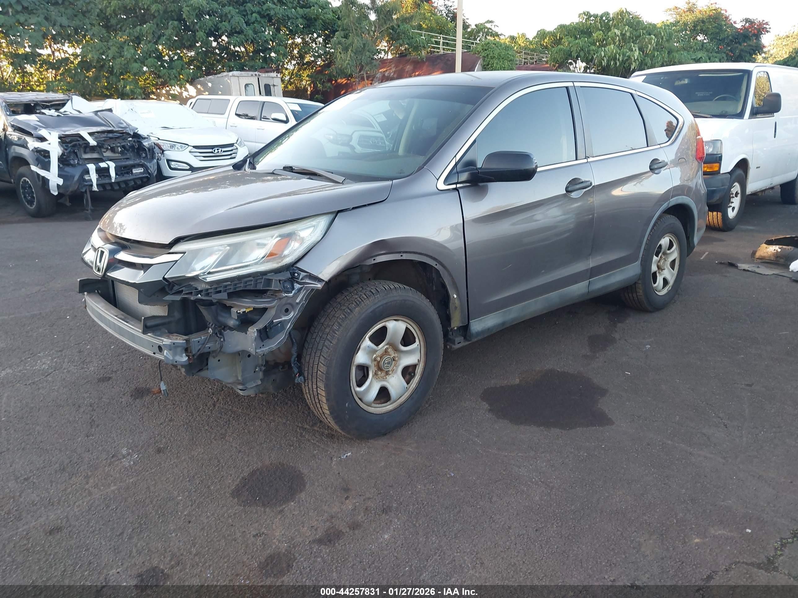 2015 Honda Cr-v Lx Gray vin: 3CZRM3H3XFG716270
