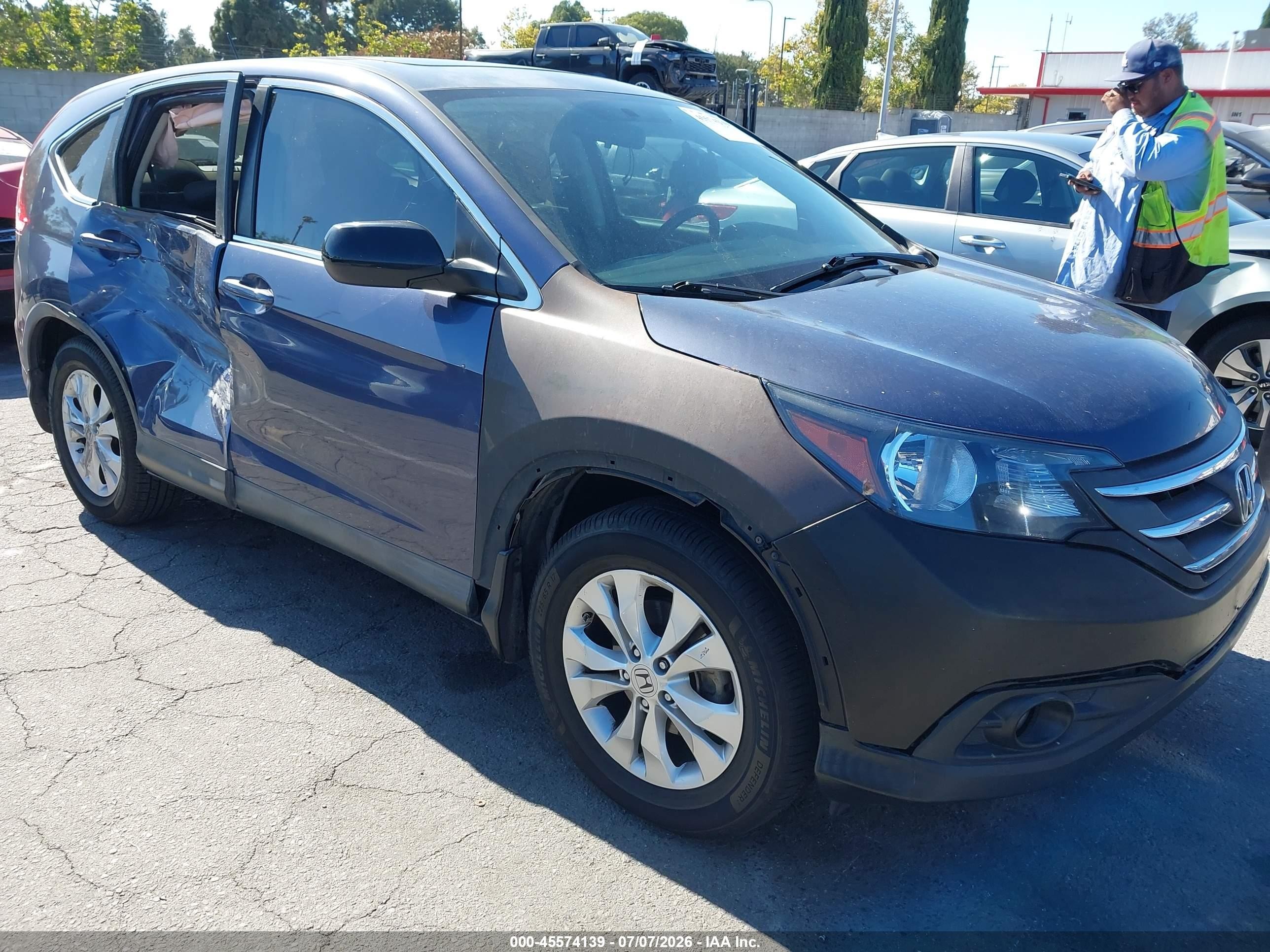 2012 Honda Cr-v Ex Blue vin: 3CZRM3H50CG704819