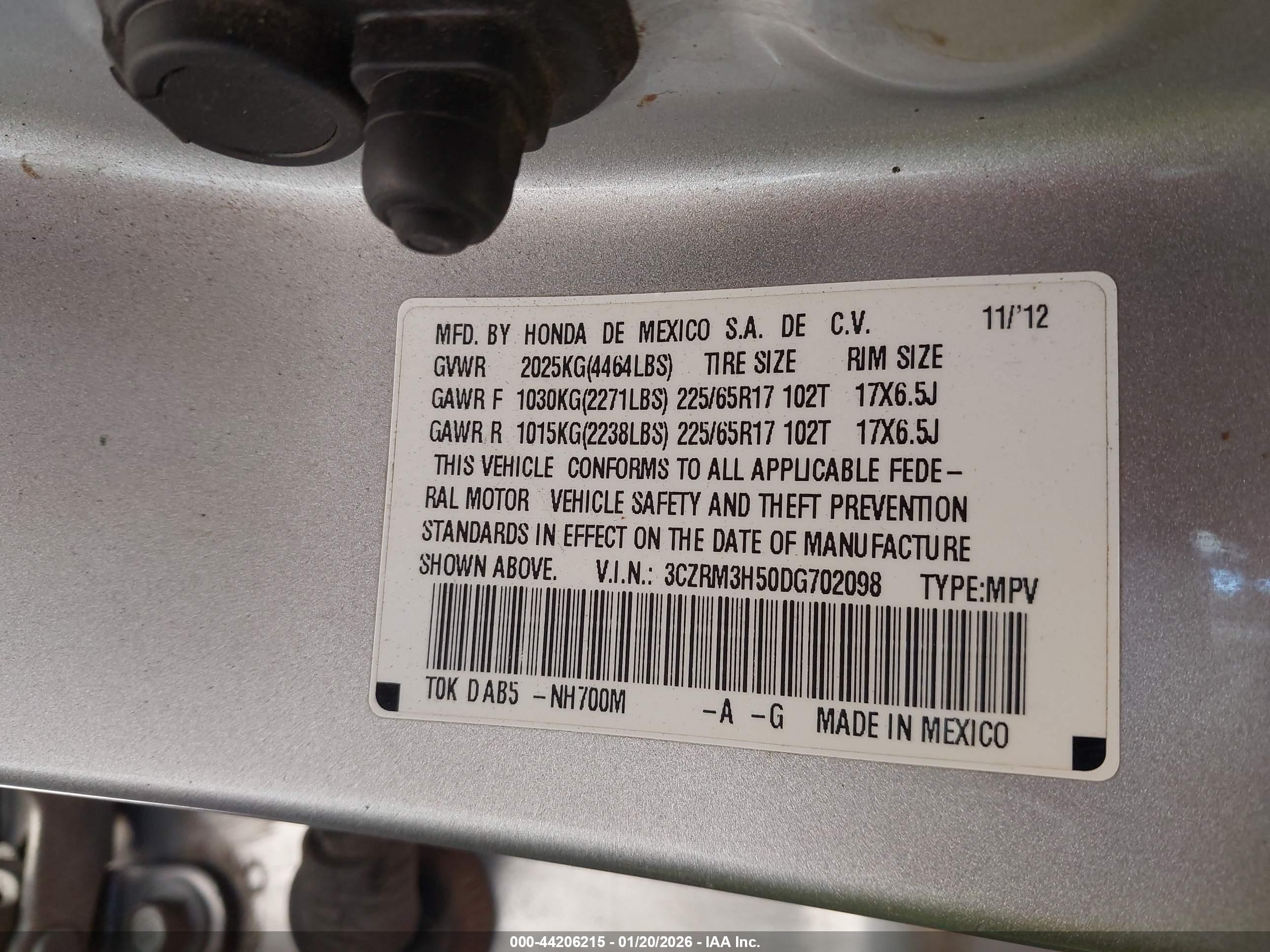 2013 Honda Cr-v Ex Silver vin: 3CZRM3H50DG702098