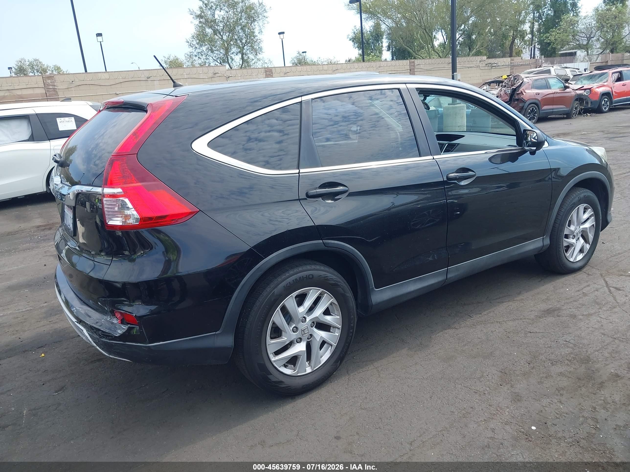 2015 Honda Cr-v Ex Black vin: 3CZRM3H50FG709992