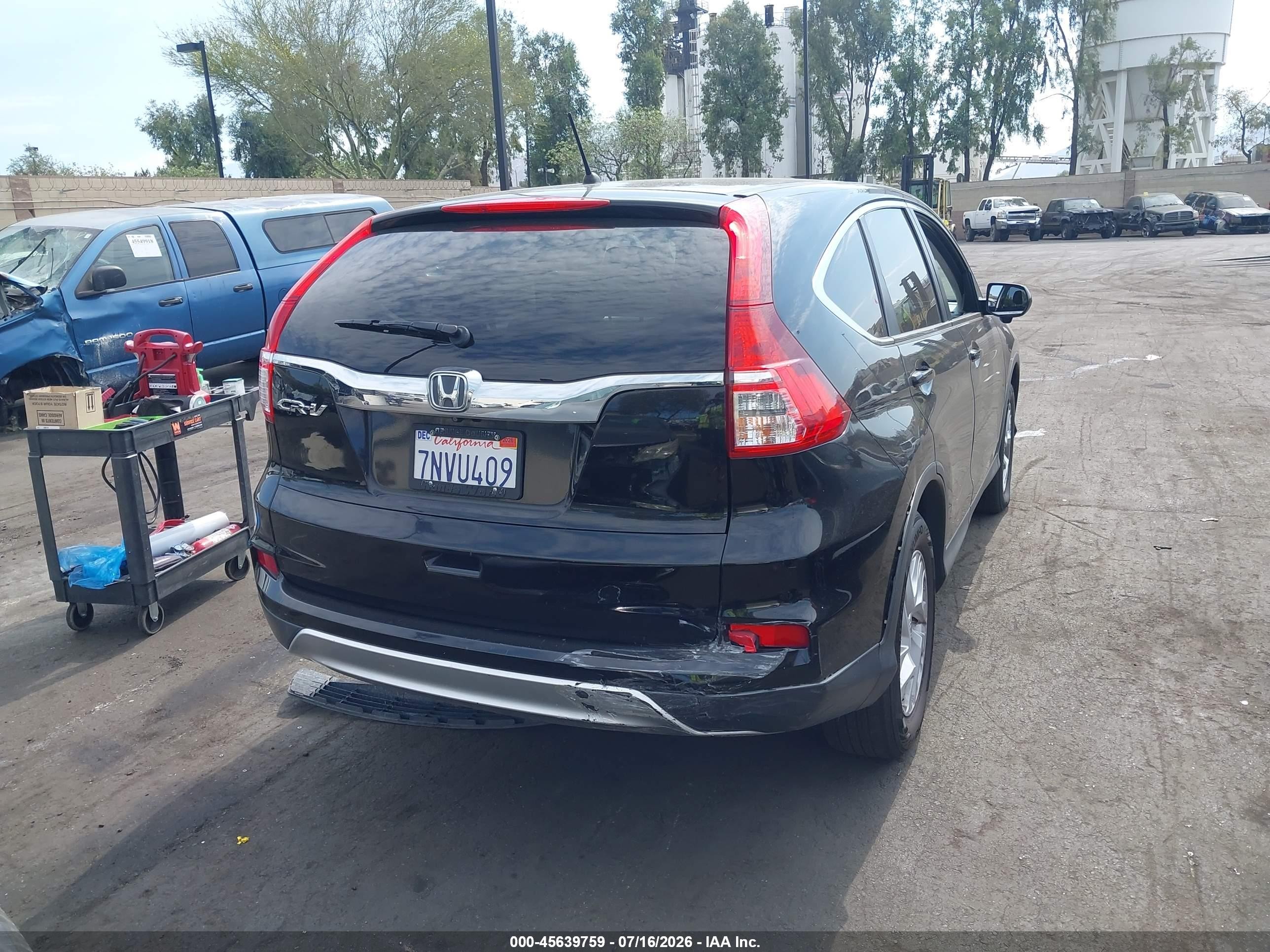 2015 Honda Cr-v Ex Black vin: 3CZRM3H50FG709992