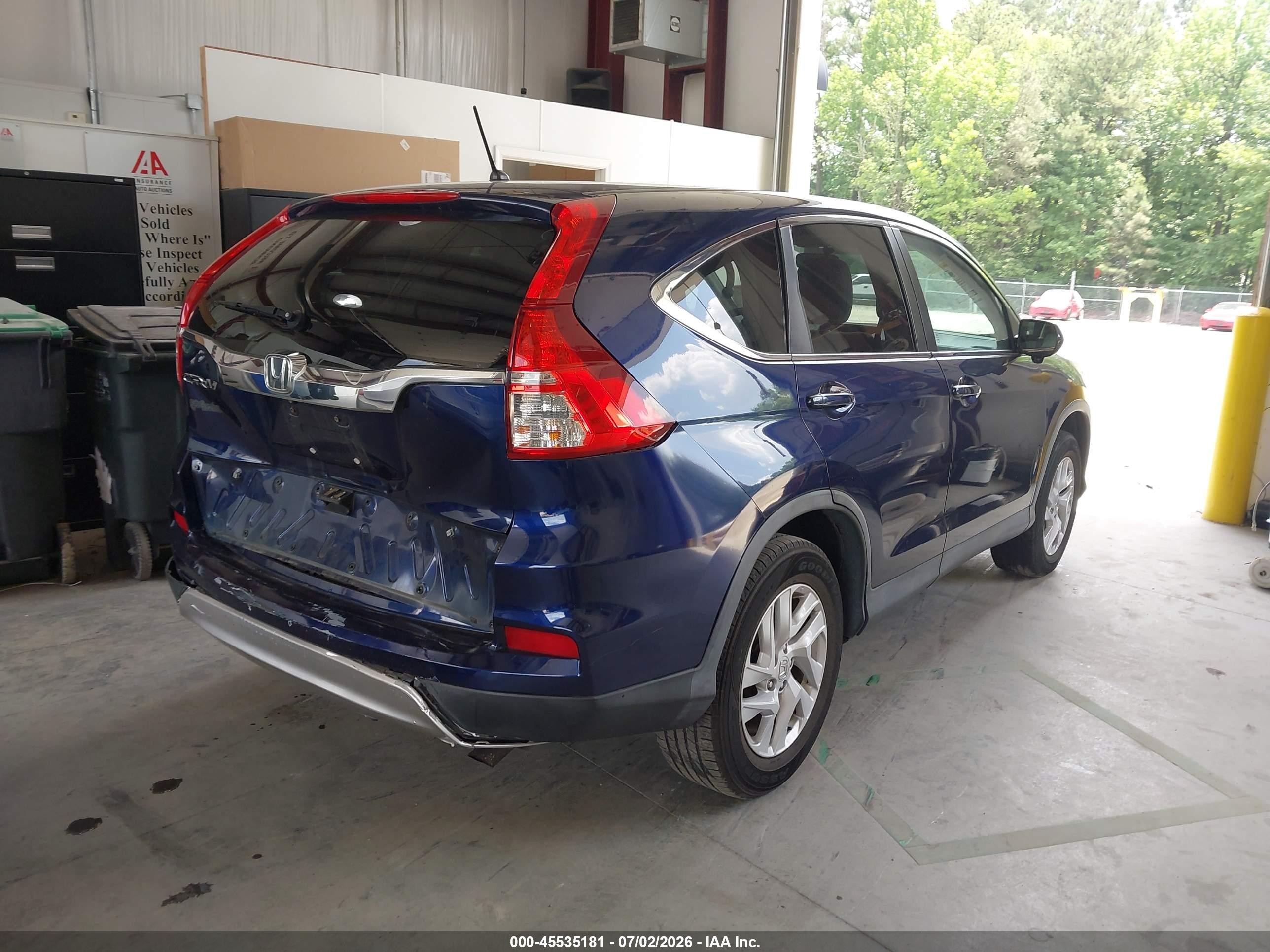 2015 Honda Cr-v Ex Blue vin: 3CZRM3H50FG710432