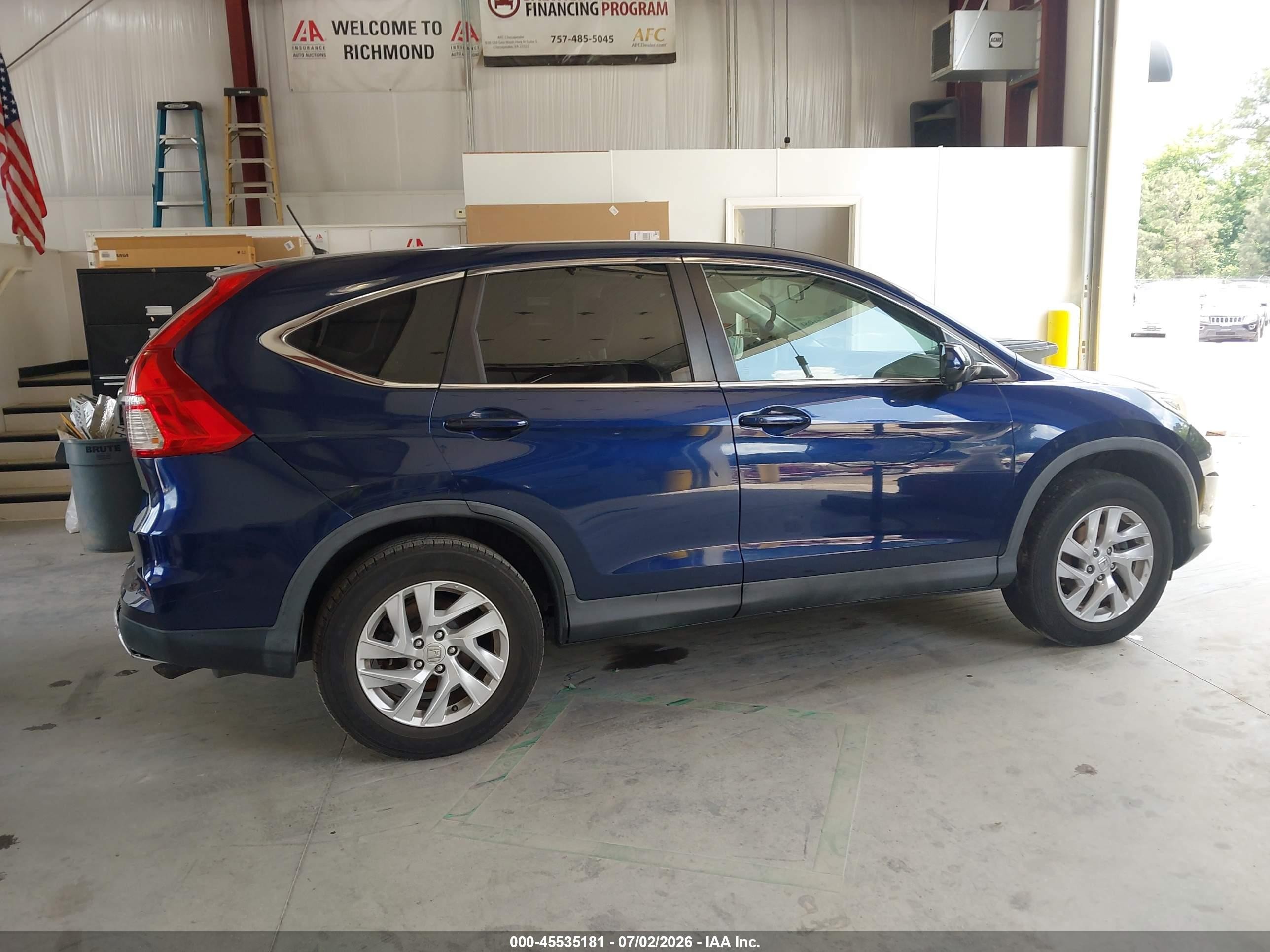 2015 Honda Cr-v Ex Blue vin: 3CZRM3H50FG710432