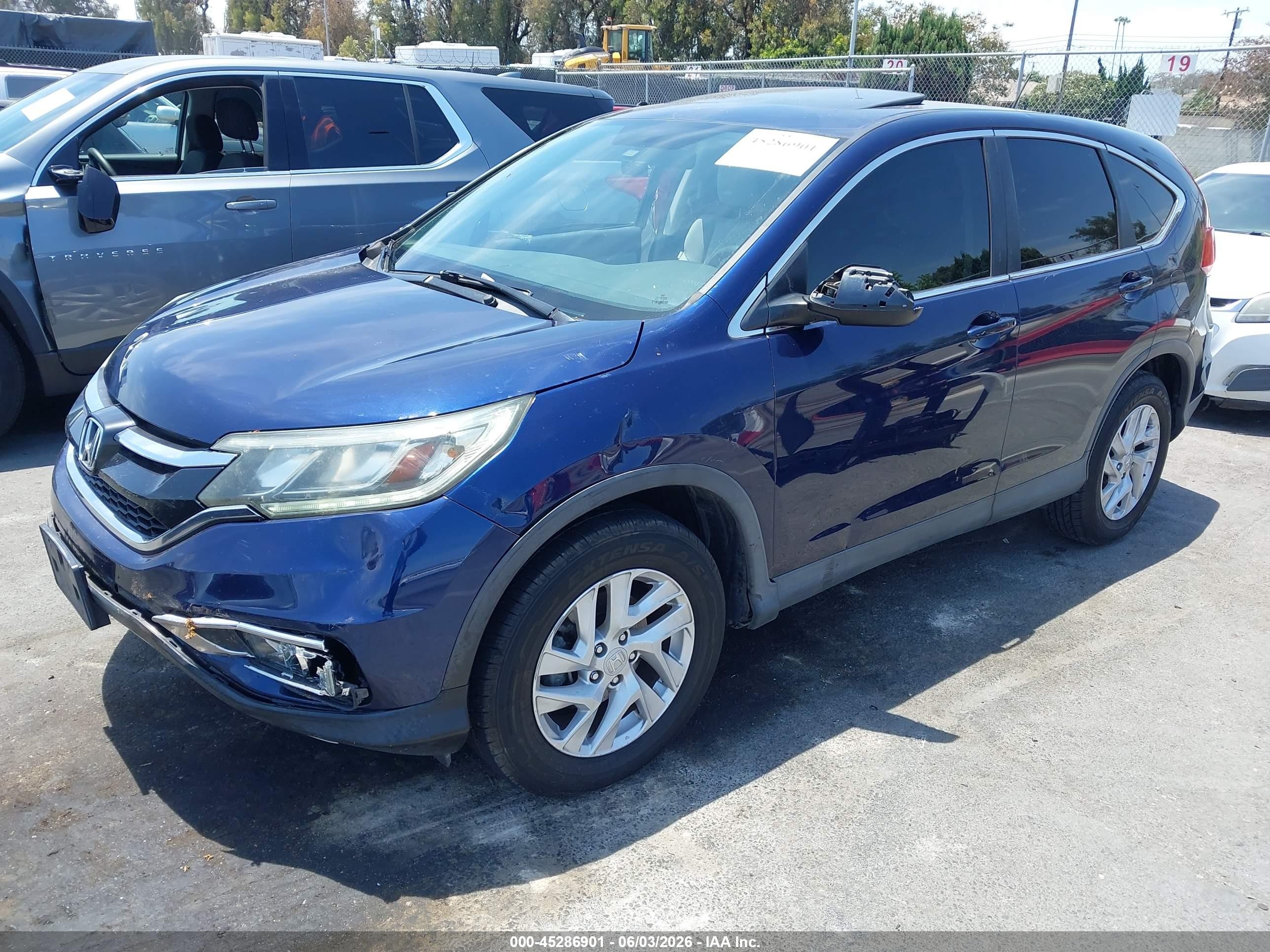2015 Honda Cr-v Ex Blue vin: 3CZRM3H52FG702641