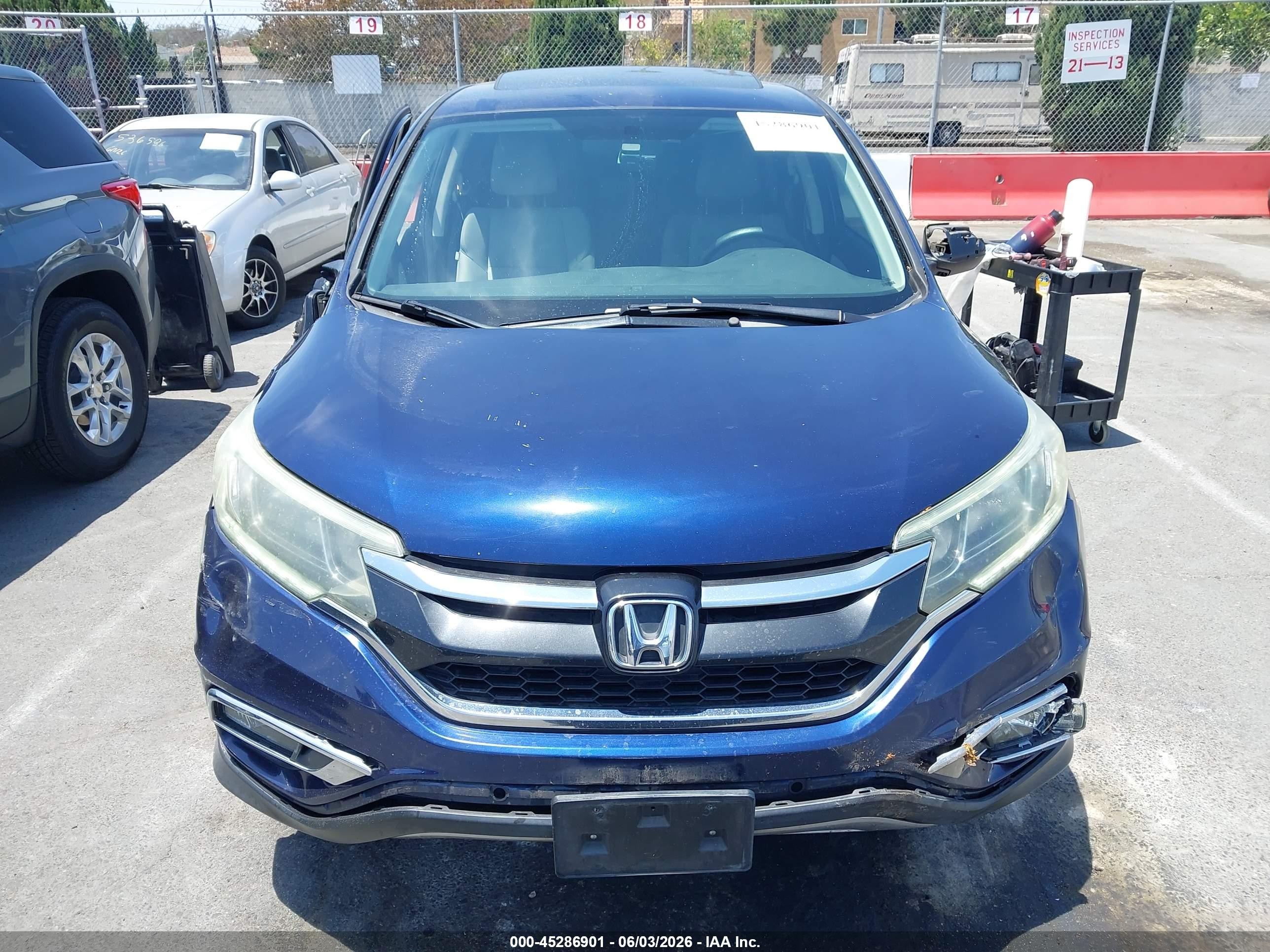 2015 Honda Cr-v Ex Blue vin: 3CZRM3H52FG702641