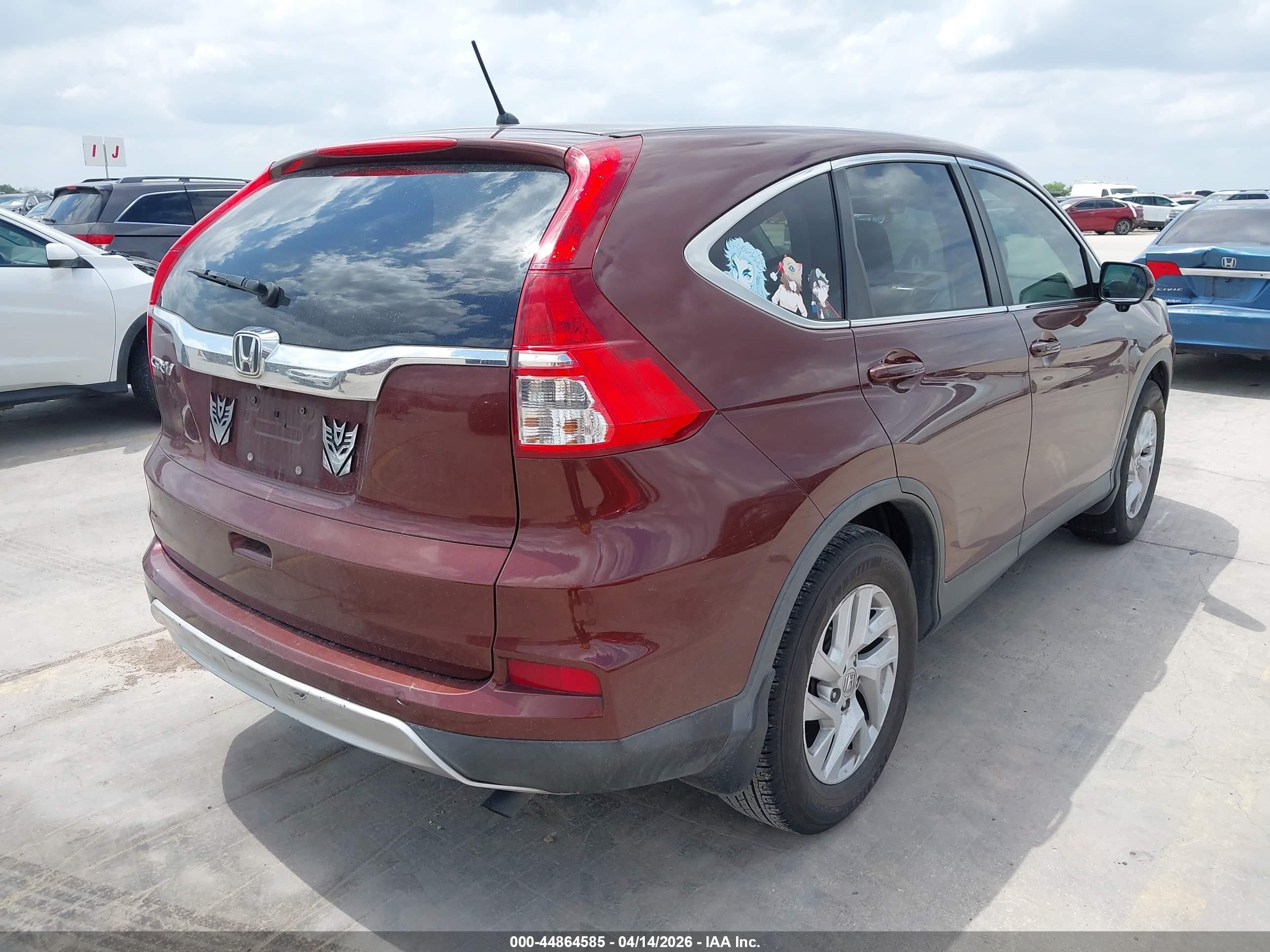 2015 Honda Cr-v Ex Burgundy vin: 3CZRM3H52FG703790