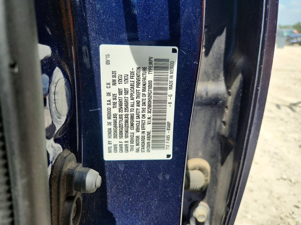 2015 Honda Cr-v Ex Синий vin: 3CZRM3H52FG710593